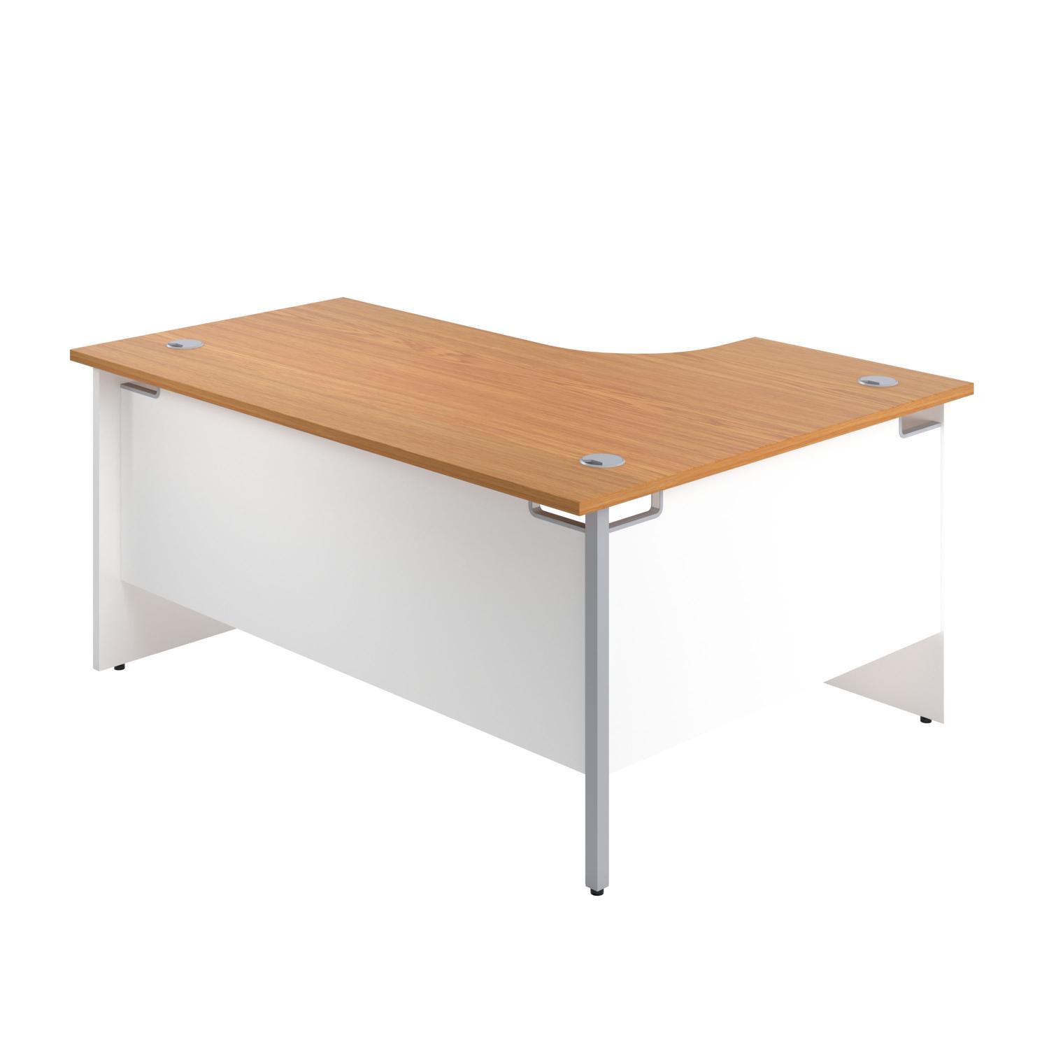 Panel Left Hand Radial Desk 1600X1200 Nova Oak/White
