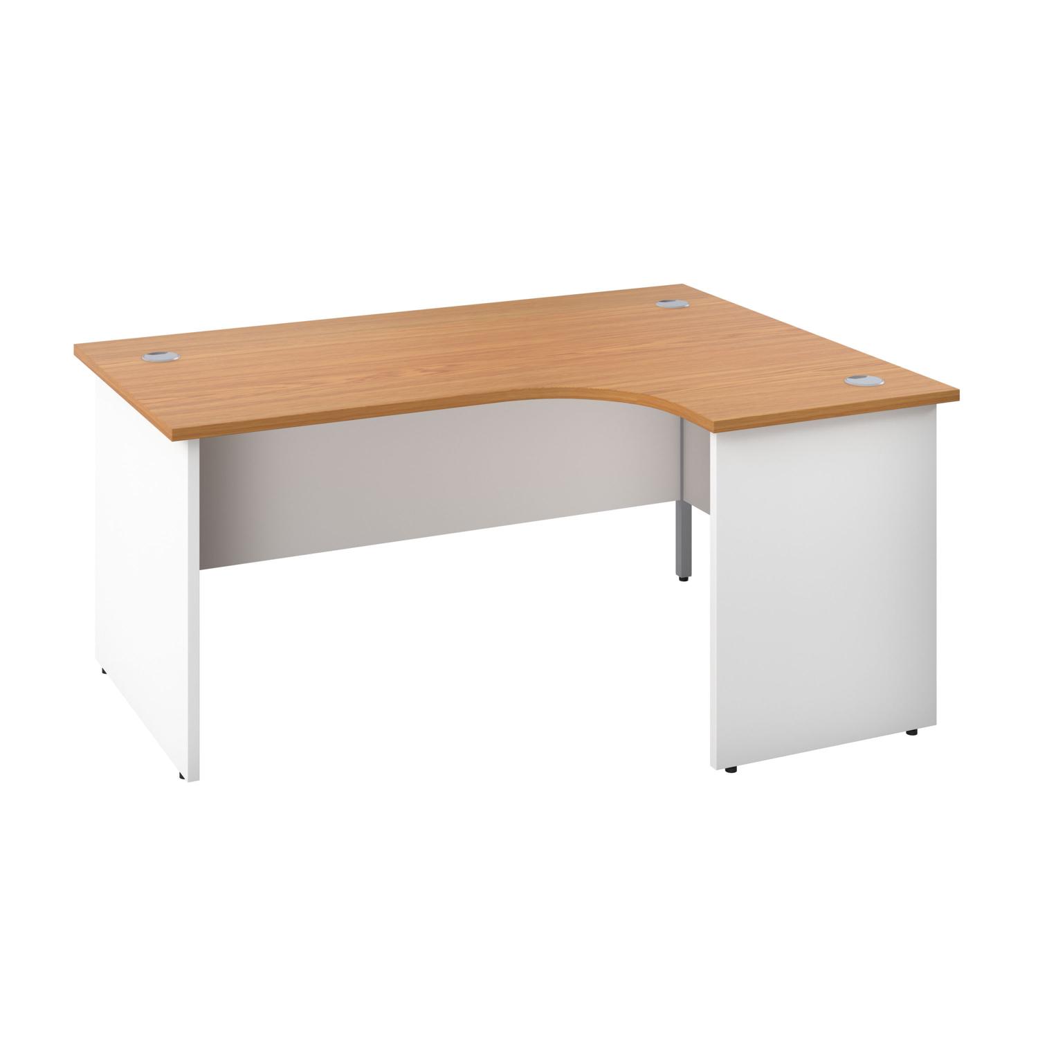 Panel Right Hand Radial Desk 1600X1200 Nova Oak/White