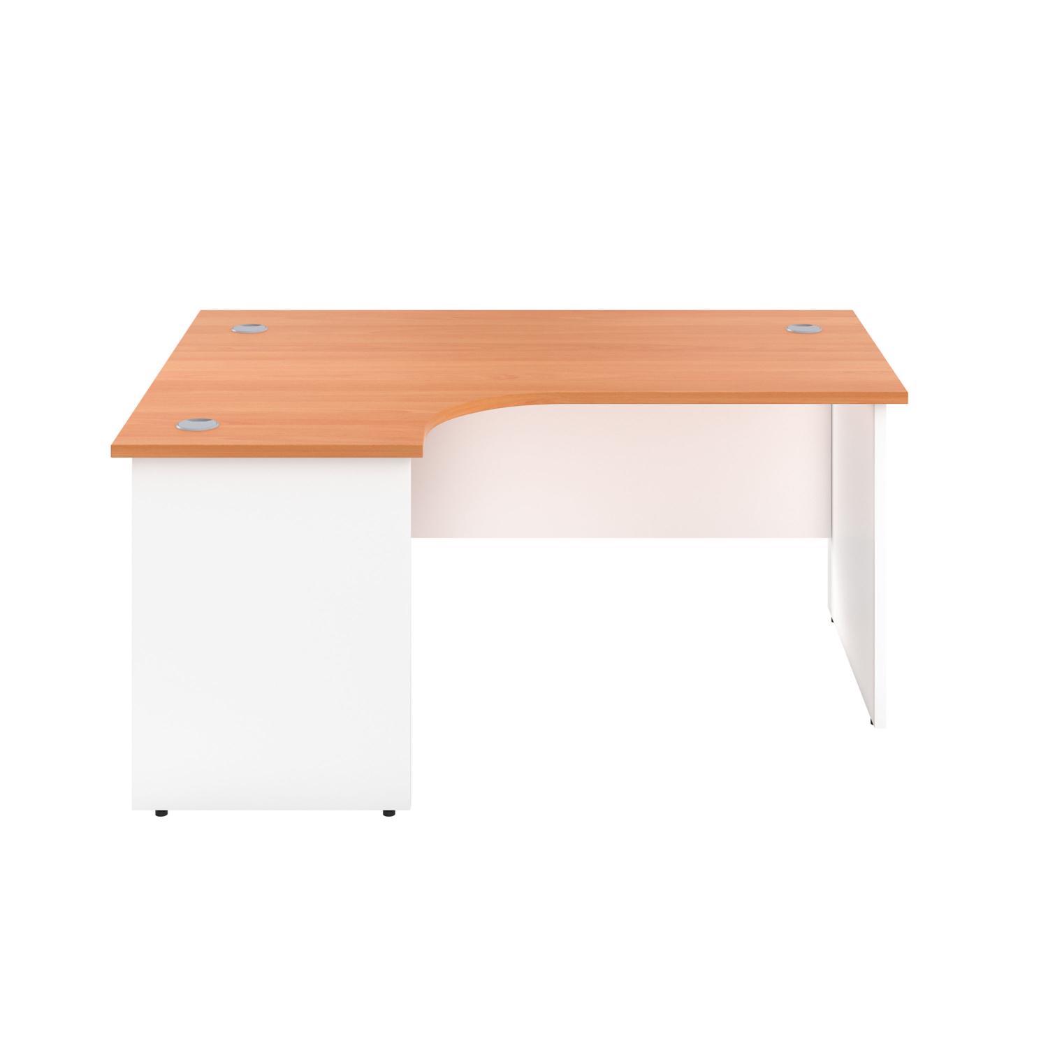 Panel Left Hand Radial Desk 1800X1200 Beech/White
