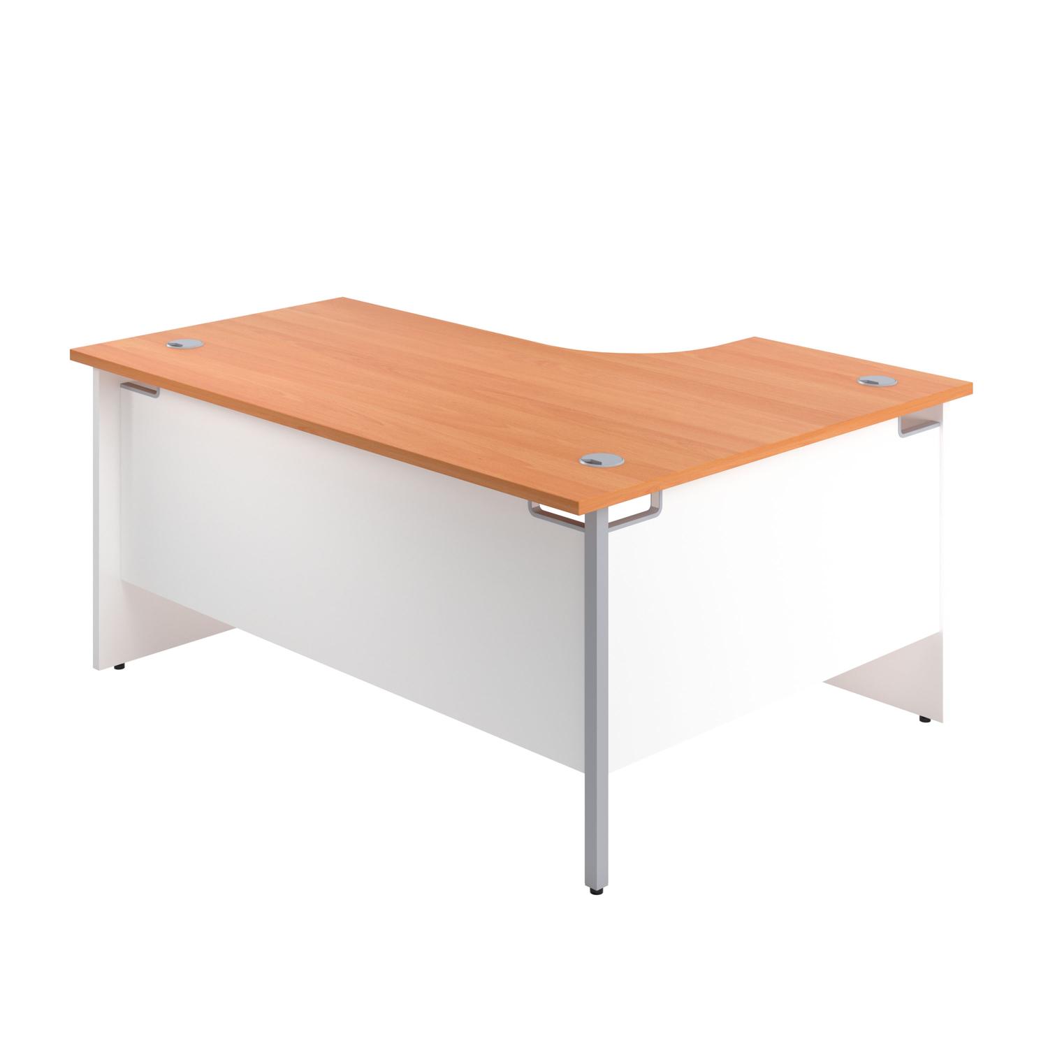 Panel Left Hand Radial Desk 1800X1200 Beech/White