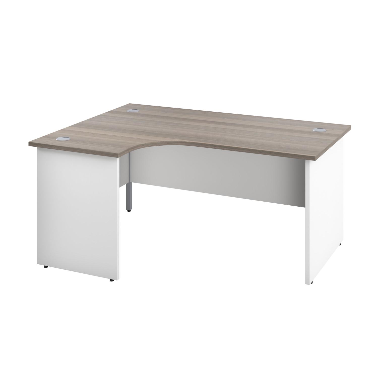 Panel Left Hand Radial Desk 1800X1200 Grey Oak/White