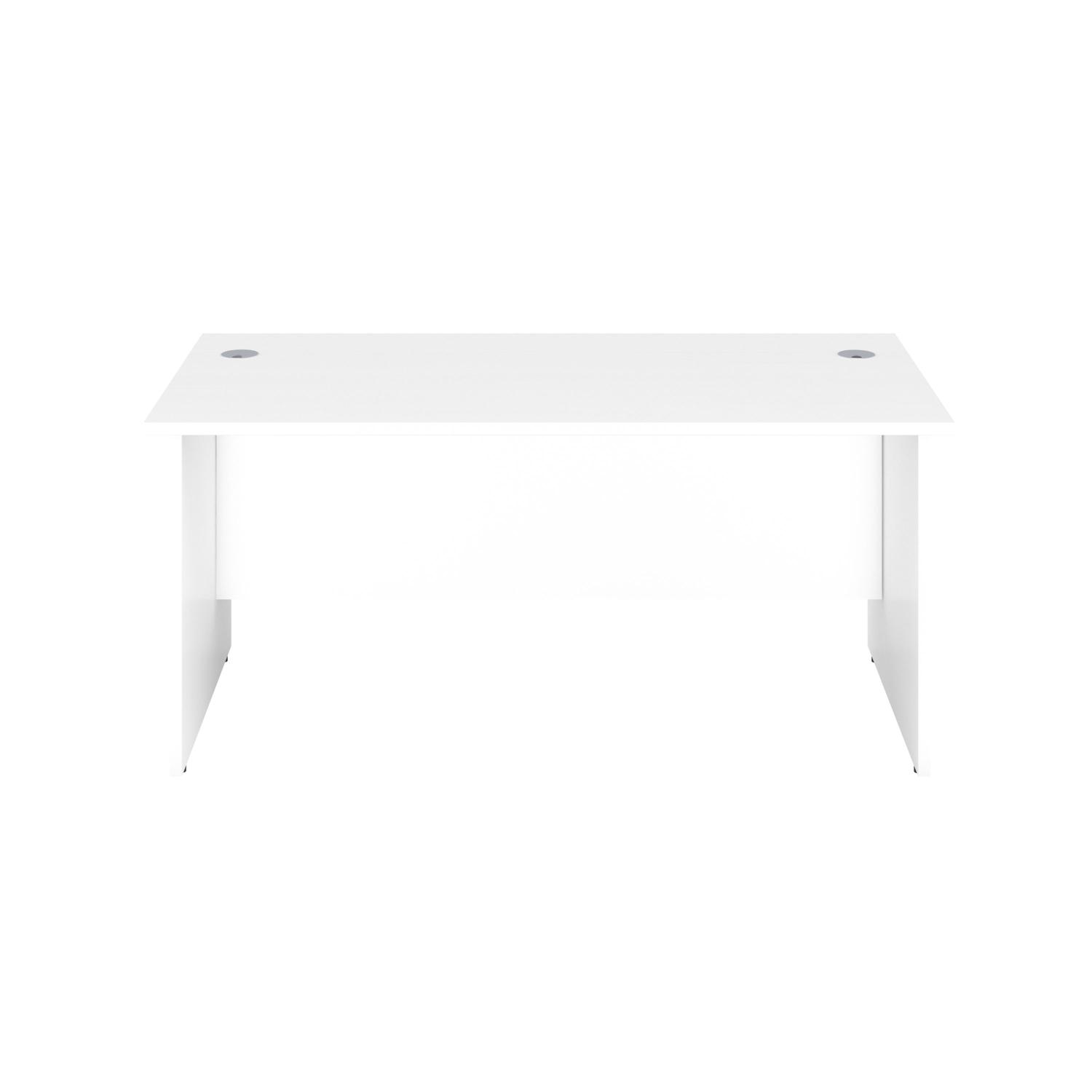 Panel Rectangular Desk: 600mm Deep 1800X600 White/White