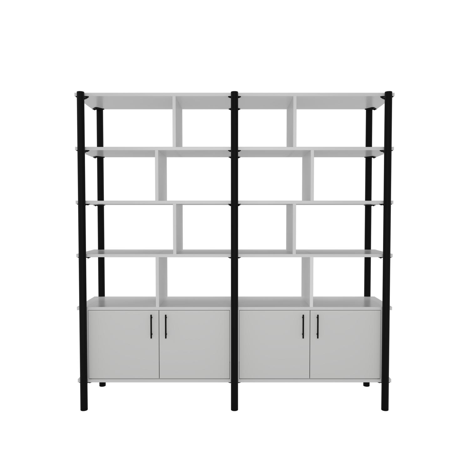 Pose Wooden Storage 1800W X 460D X 1800H White/Black