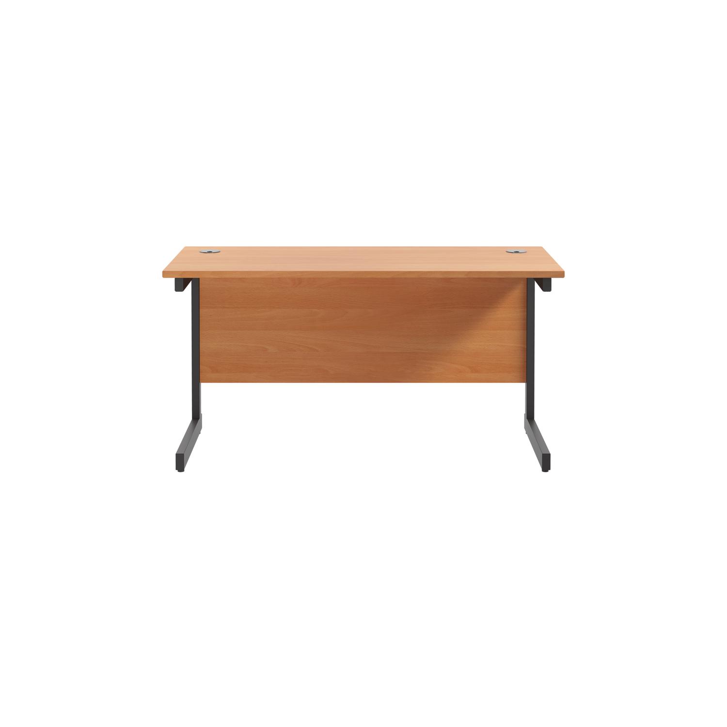 Single Upright Rectangular Desk: 600mm Deep 1200 X 600 Beech/Black Single Upright Rectangular Desk: 600mm Deep 1200 X 600 Beech/Black
