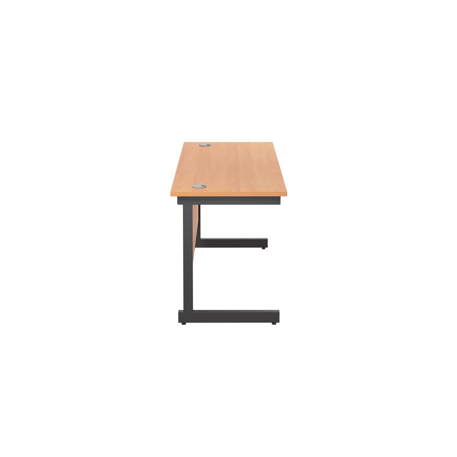 Single Upright Rectangular Desk: 600mm Deep 1200 X 600 Beech/Black Single Upright Rectangular Desk: 600mm Deep 1200 X 600 Beech/Black