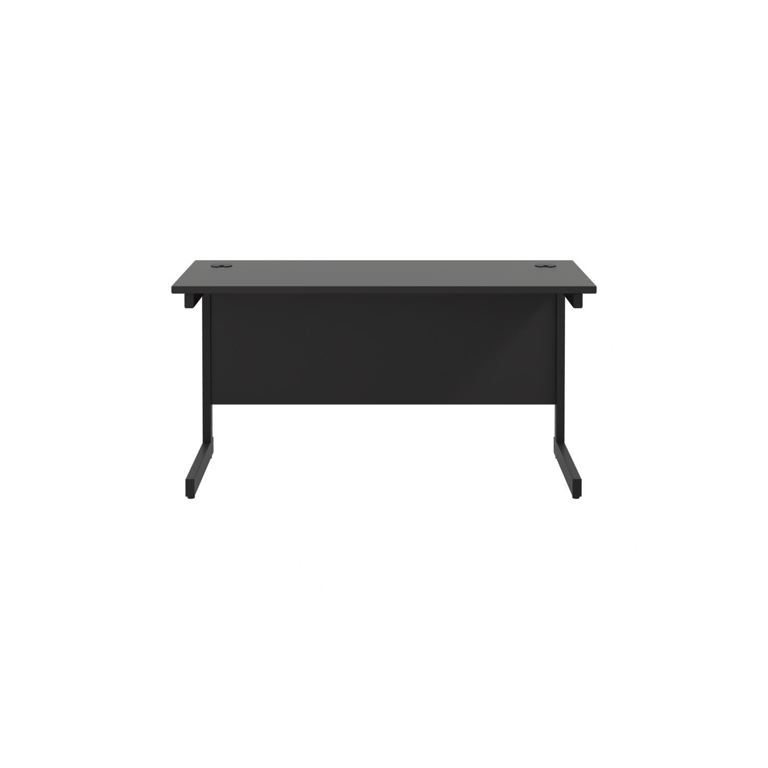 Single Upright Rectangular Desk: 600mm Deep 1200 X 600 Black/Black Single Upright Rectangular Desk: 600mm Deep 1200 X 600 Black/Black