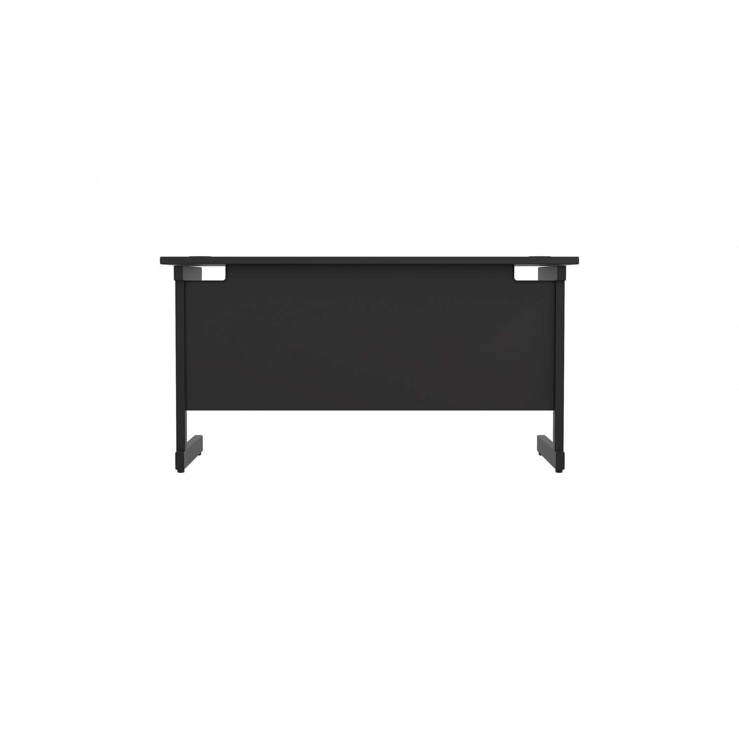Single Upright Rectangular Desk: 600mm Deep 1200 X 600 Black/Black Single Upright Rectangular Desk: 600mm Deep 1200 X 600 Black/Black