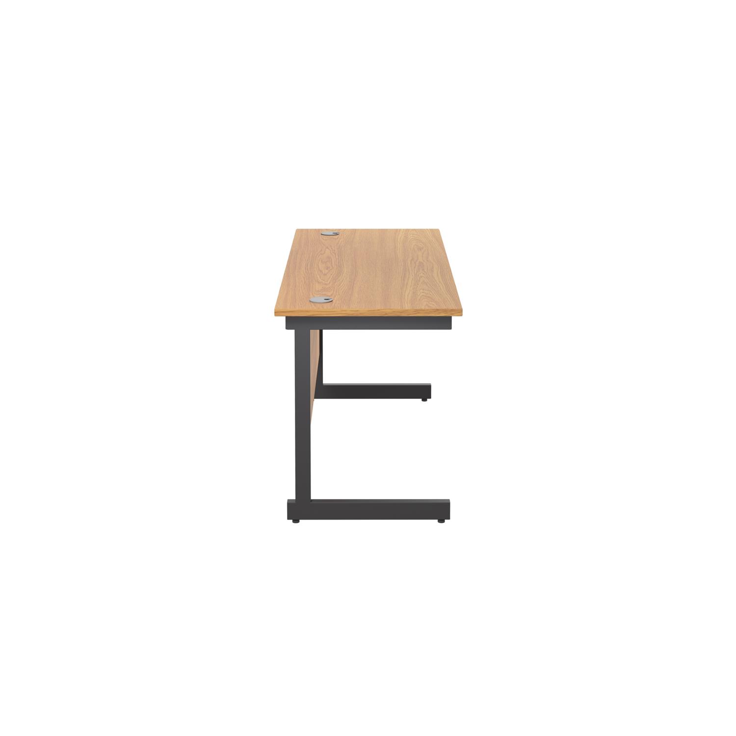 Single Upright Rectangular Desk: 600mm Deep  1200 X 600 Nova Oak/Black