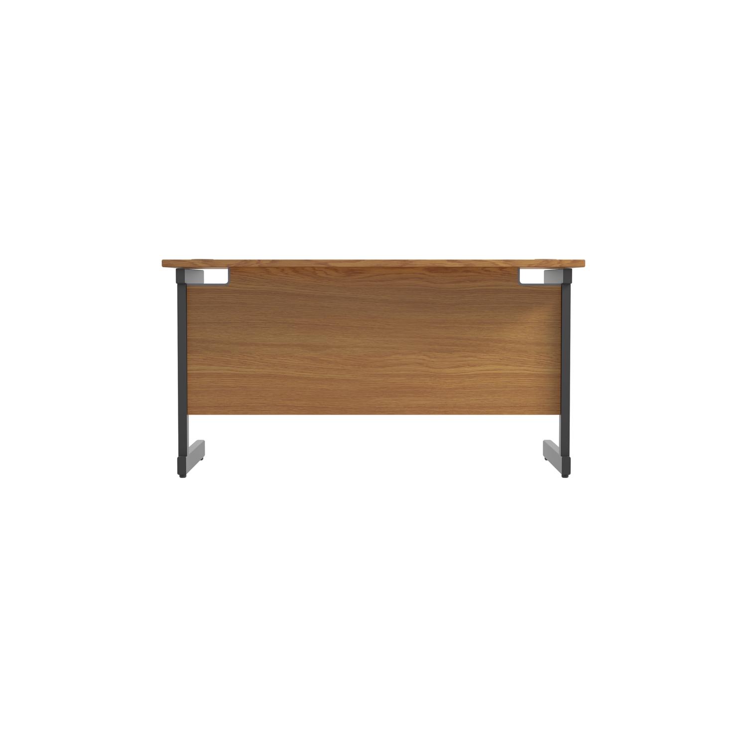 Single Upright Rectangular Desk: 600mm Deep  1200 X 600 Nova Oak/Black