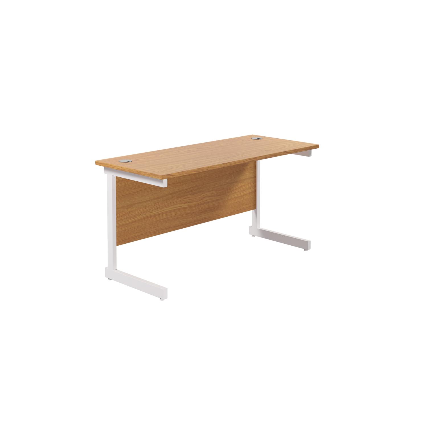 Single Upright Rectangular Desk: 600mm Deep  1200 X 600 Nova Oak/White