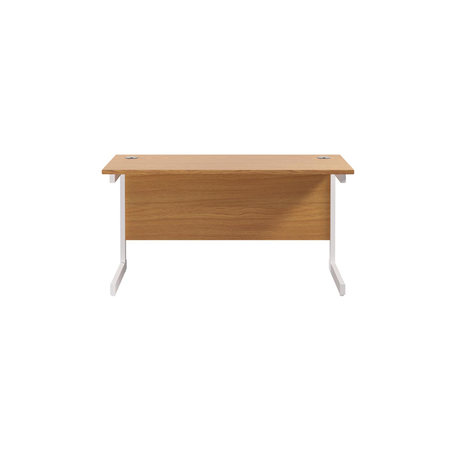 Single Upright Rectangular Desk: 600mm Deep  1200 X 600 Nova Oak/White