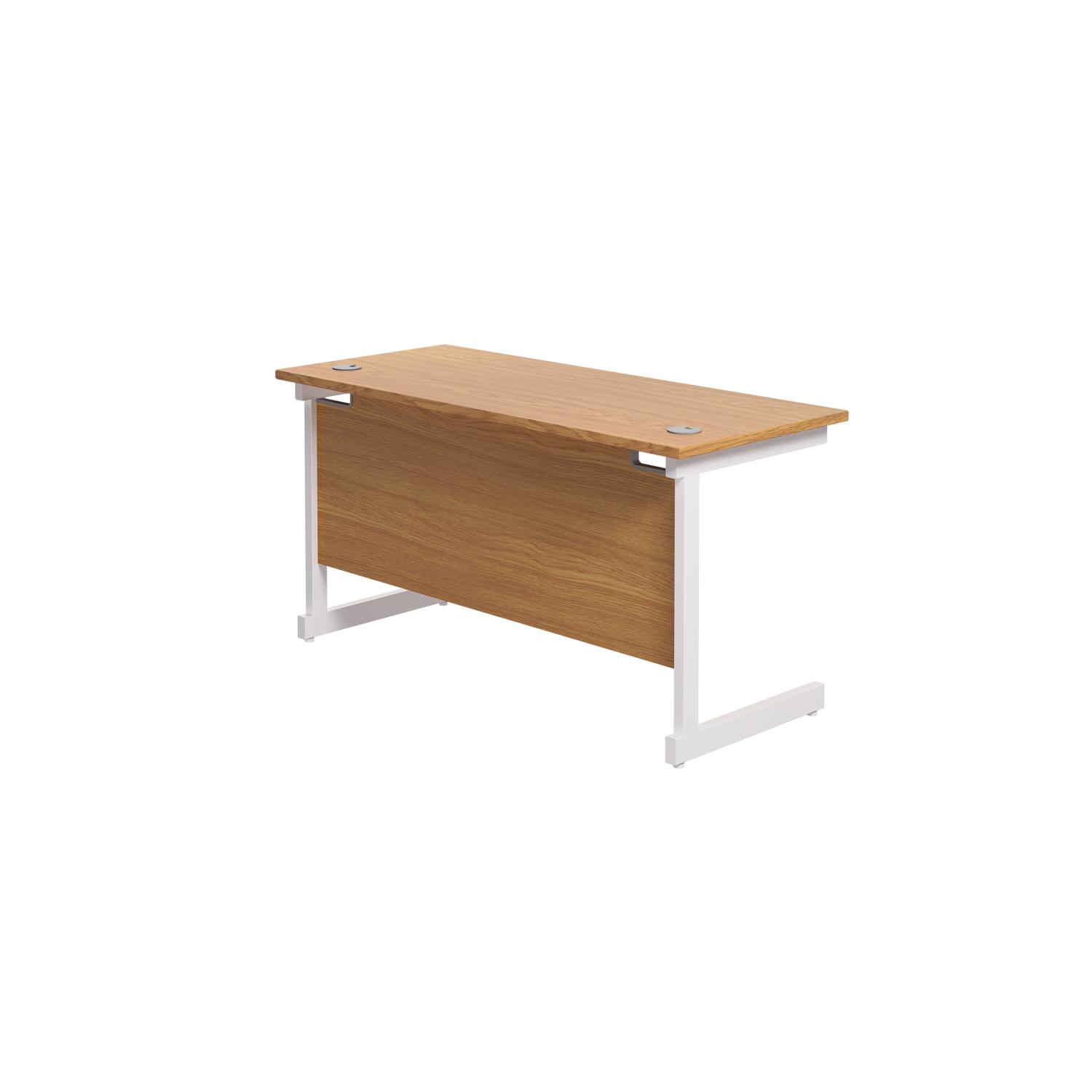 Single Upright Rectangular Desk: 600mm Deep  1200 X 600 Nova Oak/White