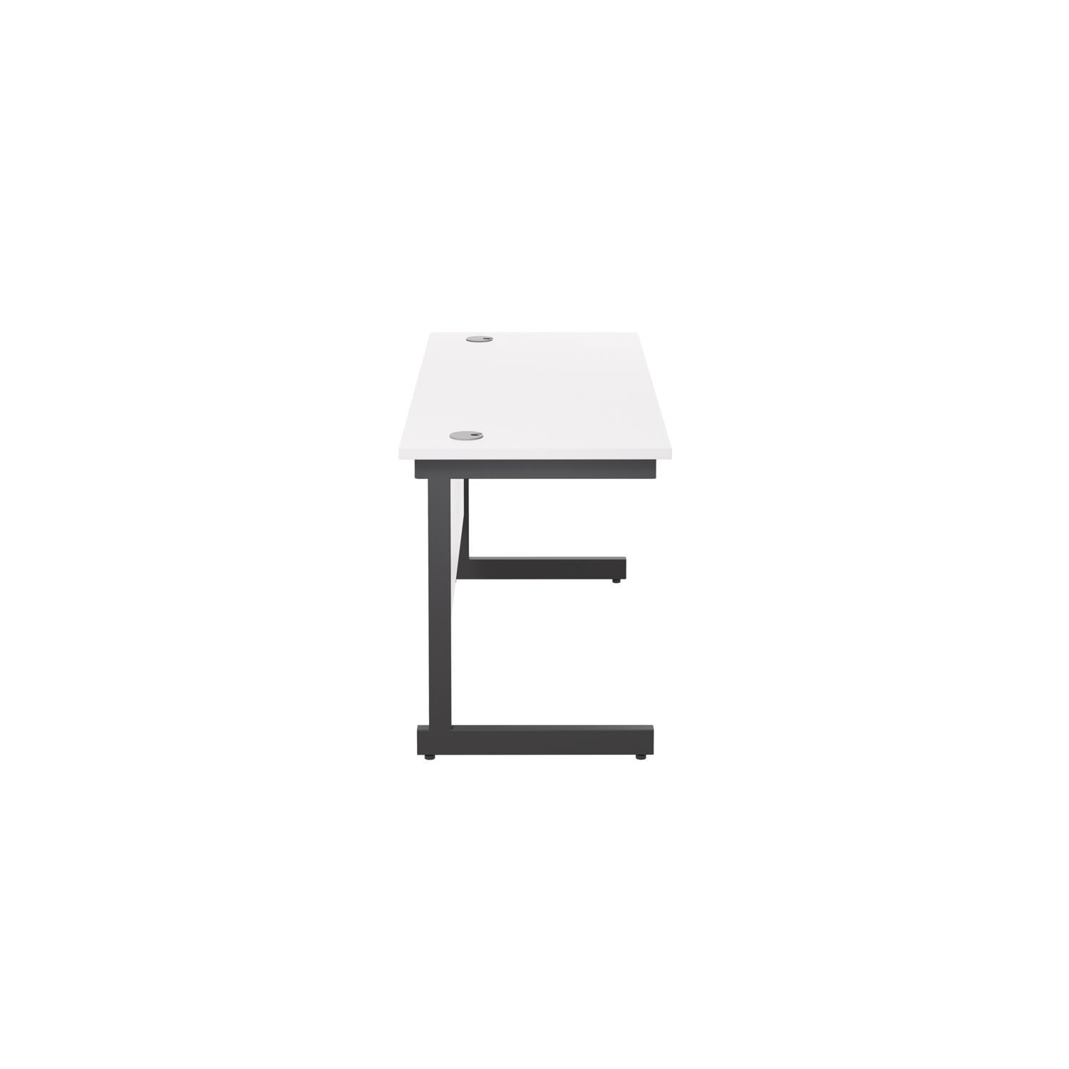 Single Upright Rectangular Desk: 600mm Deep  1200 X 600 White/Black
