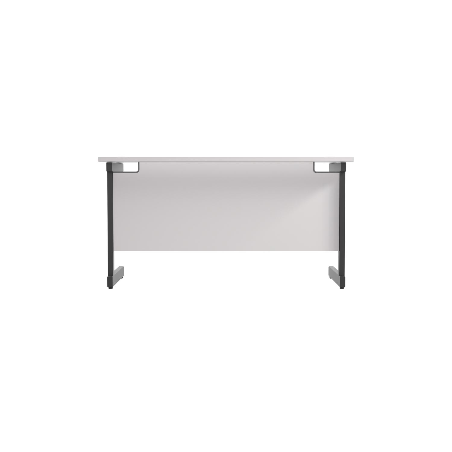 Single Upright Rectangular Desk: 600mm Deep  1200 X 600 White/Black