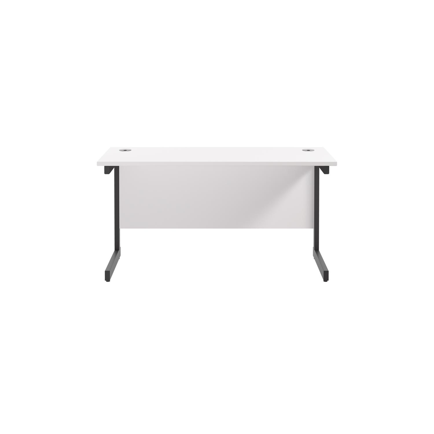 Single Upright Rectangular Desk: 600mm Deep  1200 X 600 White/Black