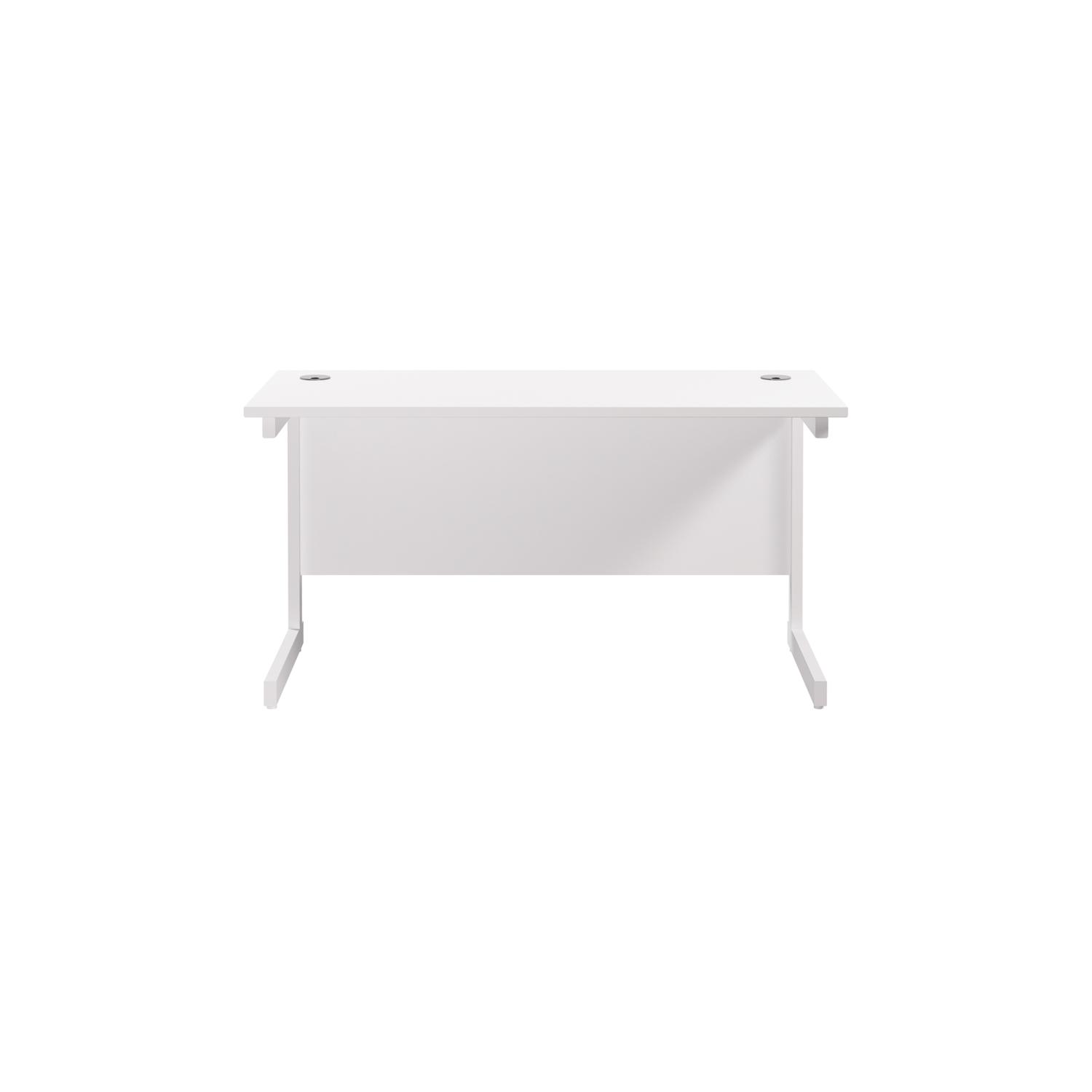 Single Upright Rectangular Desk: 600mm Deep  1200 X 600 White/White