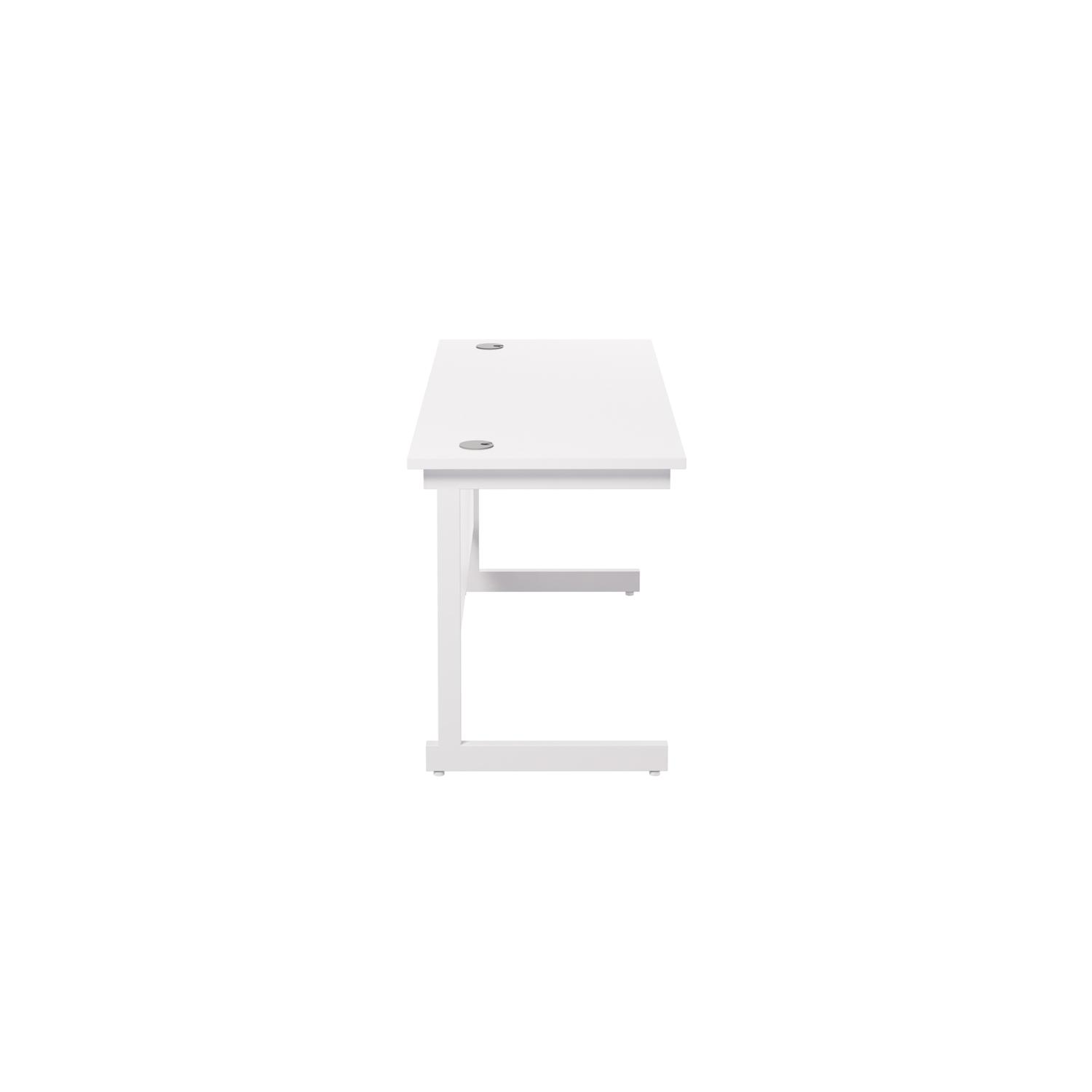 Single Upright Rectangular Desk: 600mm Deep  1200 X 600 White/White
