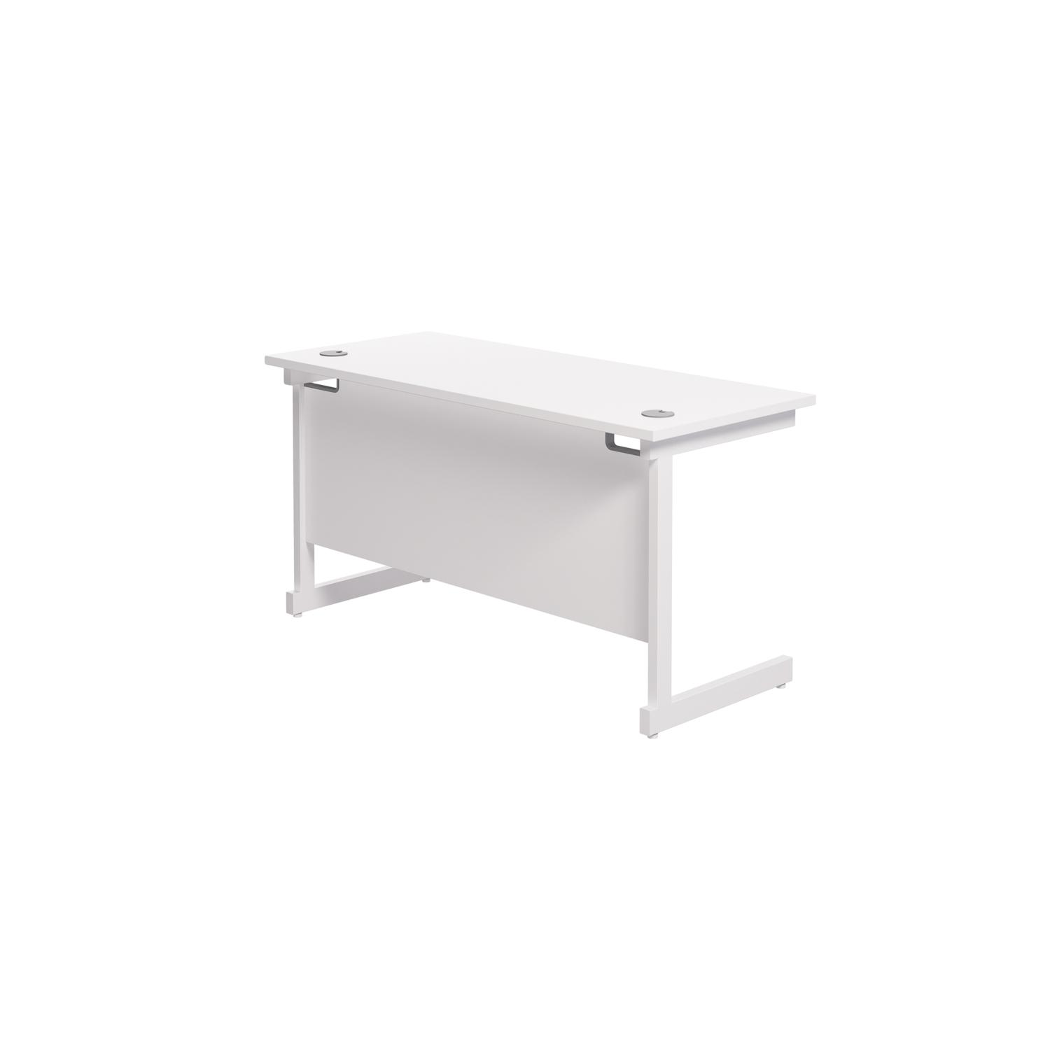 Single Upright Rectangular Desk: 600mm Deep  1200 X 600 White/White