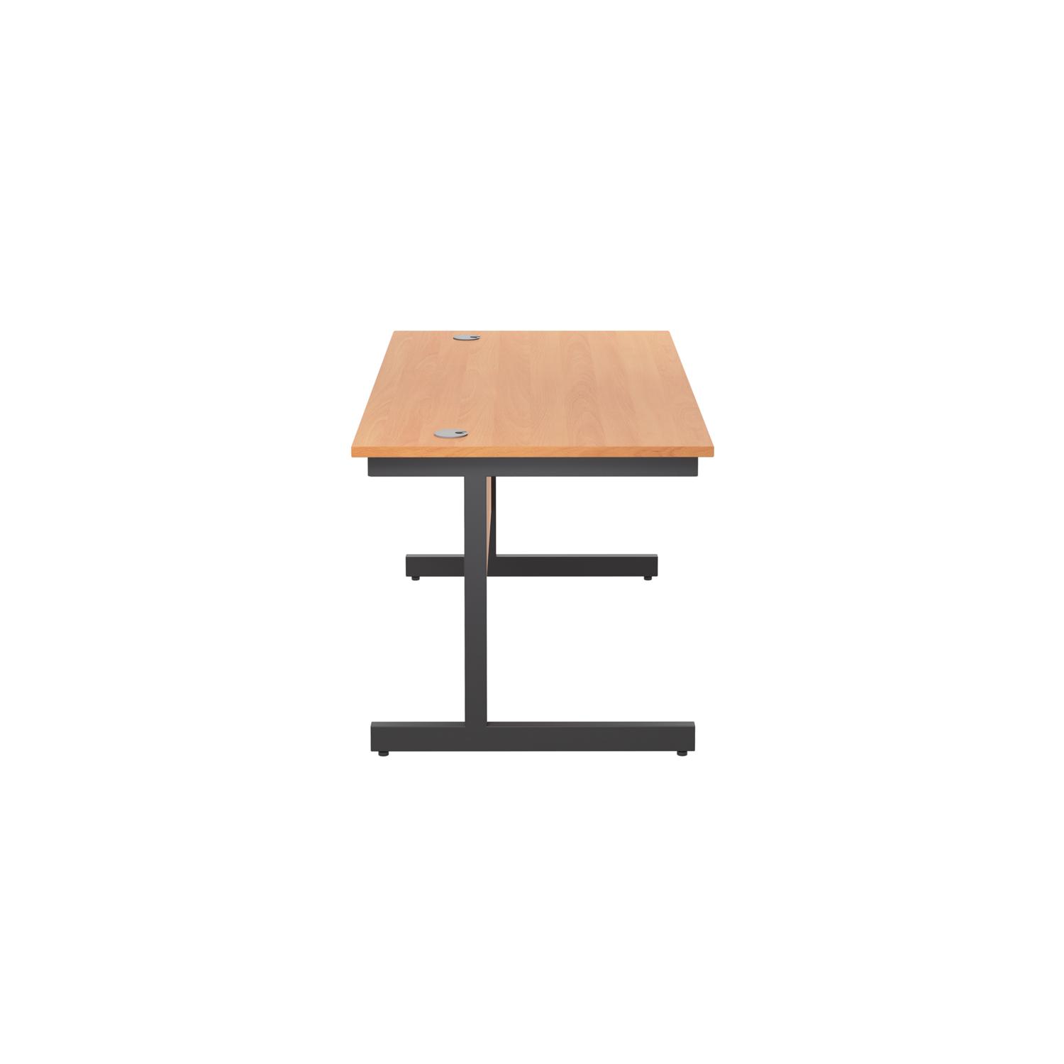 Single Upright Rectangular Desk: 800mm Deep 1200 X 800 Beech/Black Single Upright Rectangular Desk: 800mm Deep 1200 X 800 Beech/Black