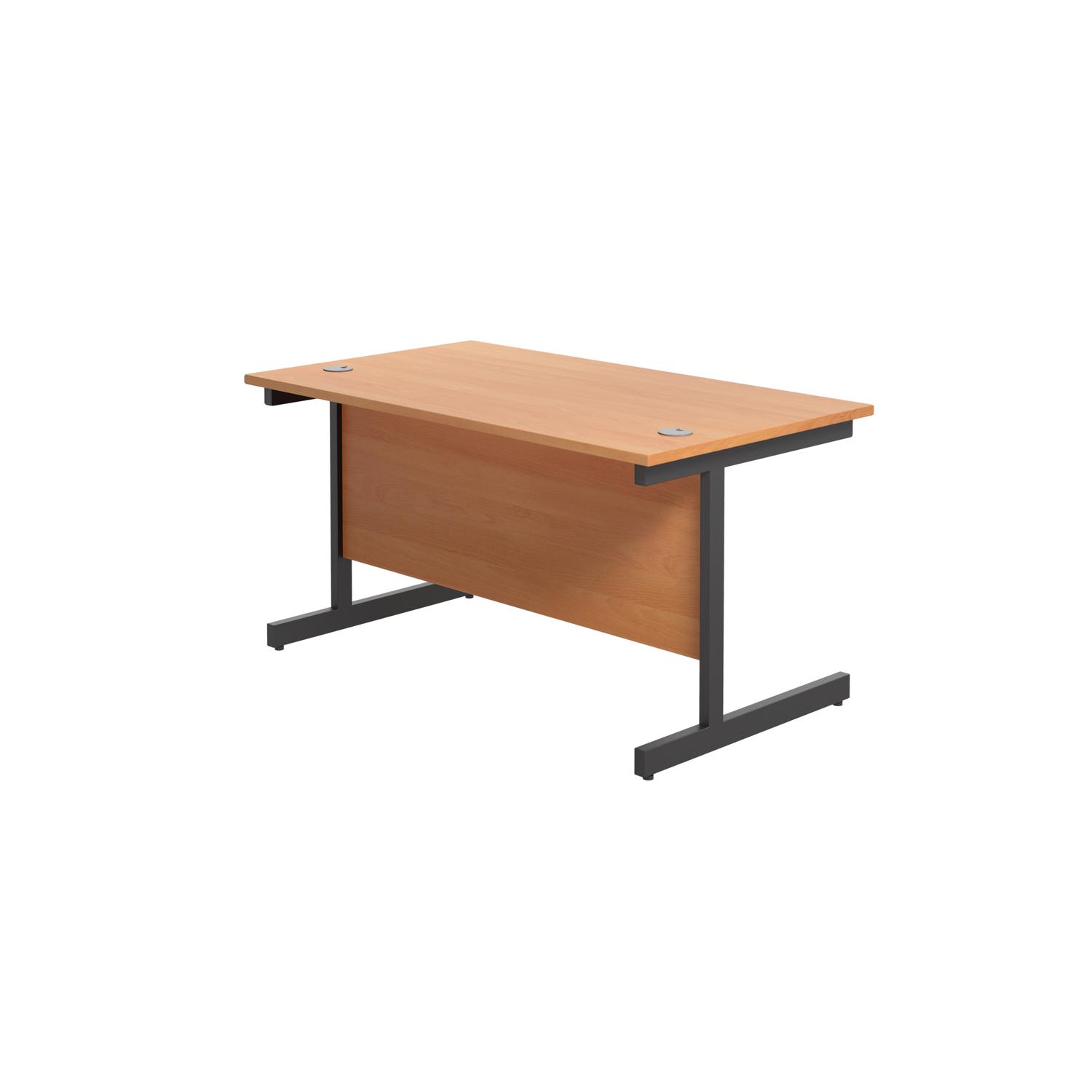 Single Upright Rectangular Desk: 800mm Deep 1200 X 800 Beech/Black Single Upright Rectangular Desk: 800mm Deep 1200 X 800 Beech/Black