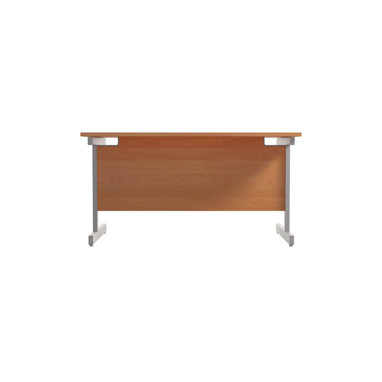 Single Upright Rectangular Desk: 800mm Deep  1200 X 800 Beech/Silver