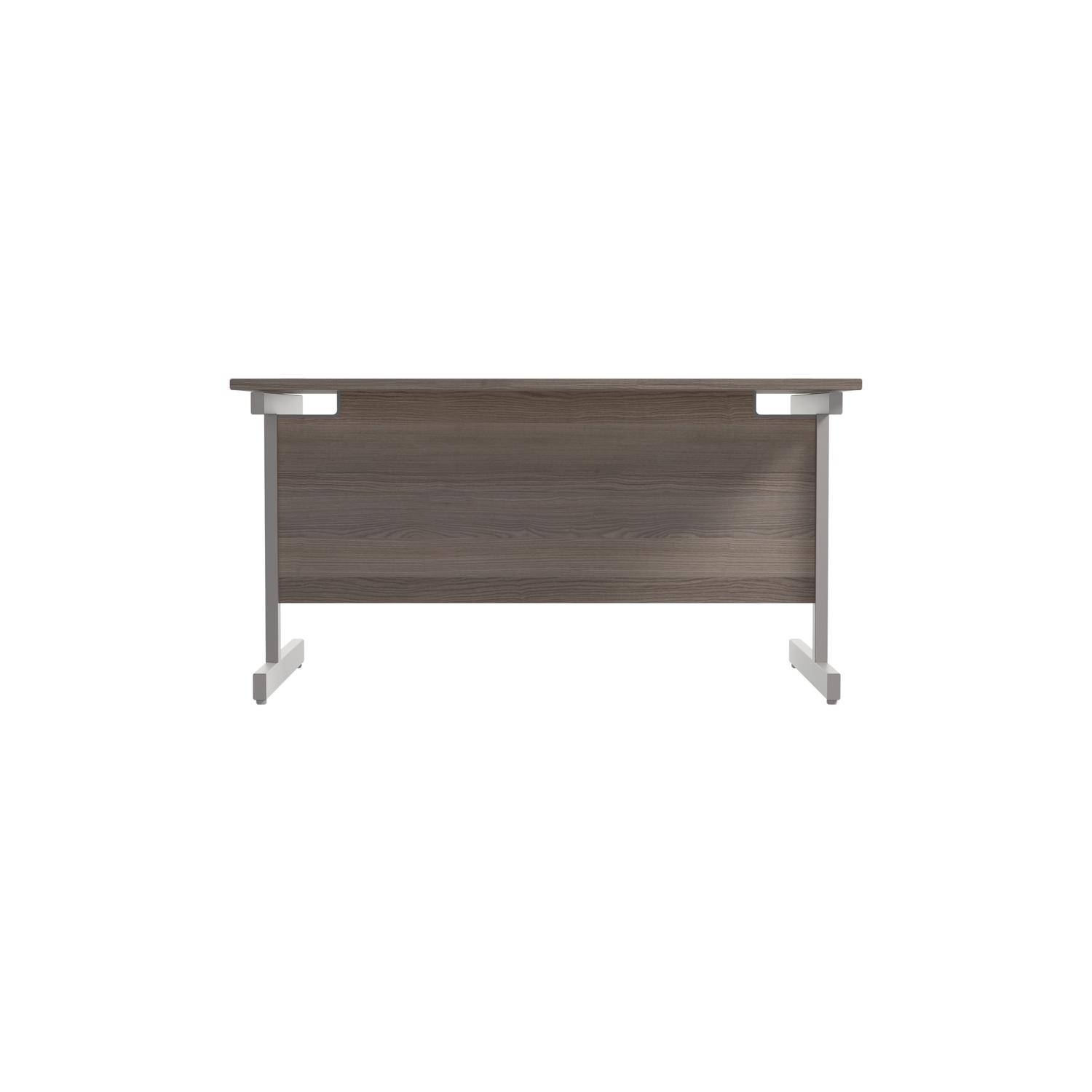 Single Upright Rectangular Desk: 800mm Deep  1200 X 800 Grey Oak/Silver