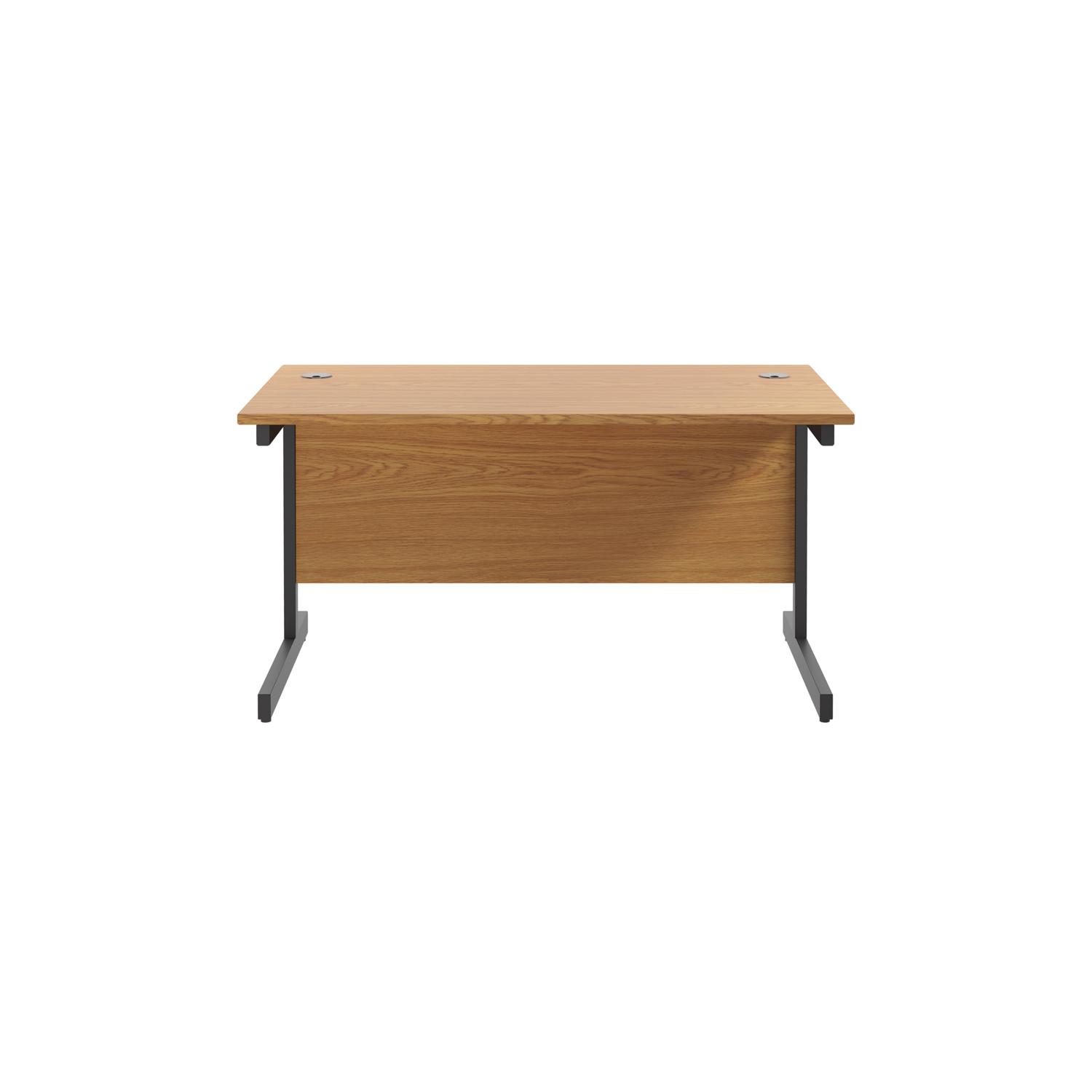 Single Upright Rectangular Desk: 800mm Deep  1200 X 800 Nova Oak/Black