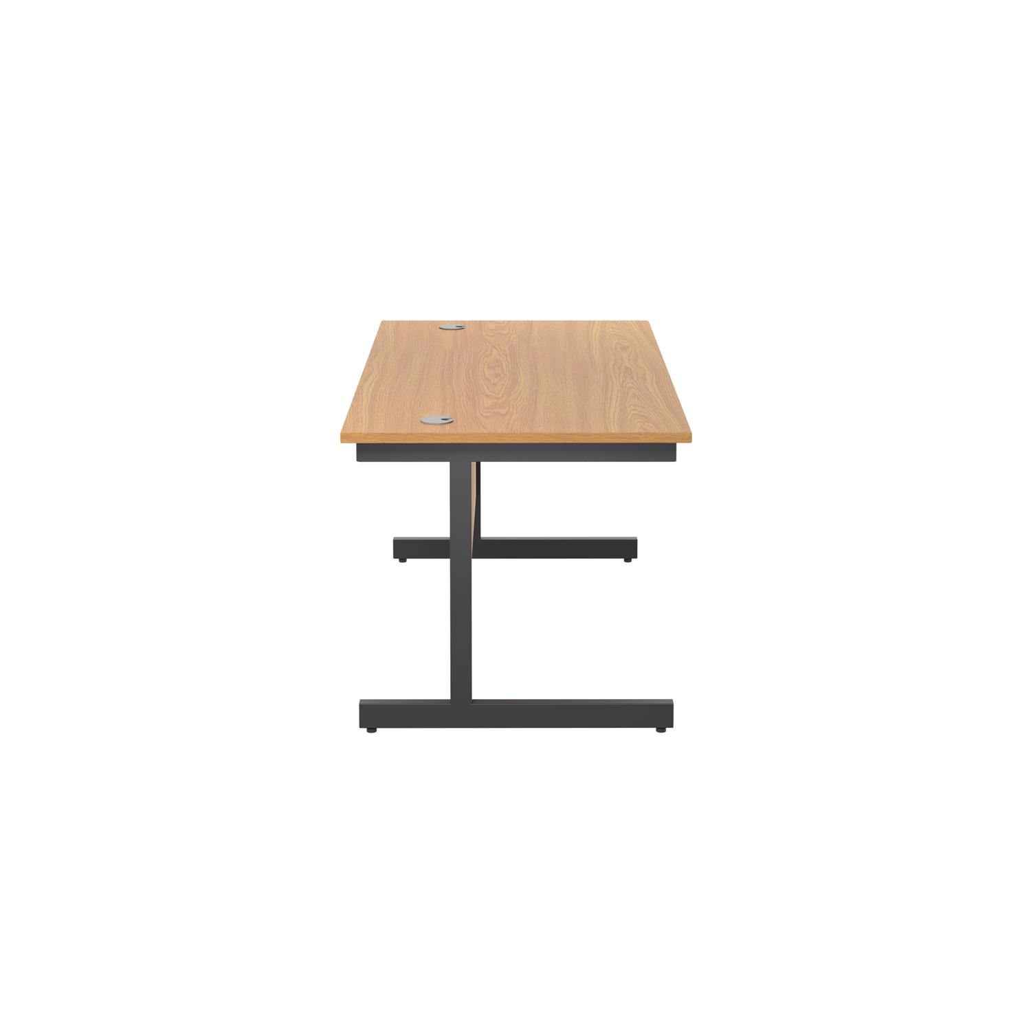 Single Upright Rectangular Desk: 800mm Deep  1200 X 800 Nova Oak/Black