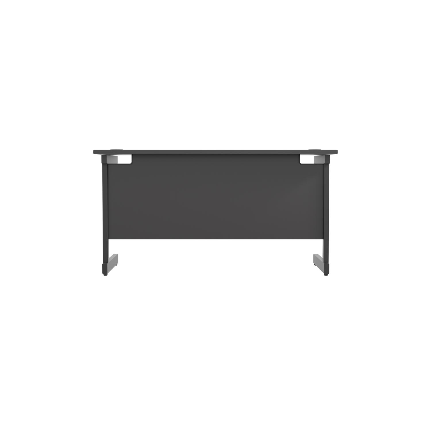 Single Upright Rectangular Desk: 600mm Deep  1400 X 600 Black/Black