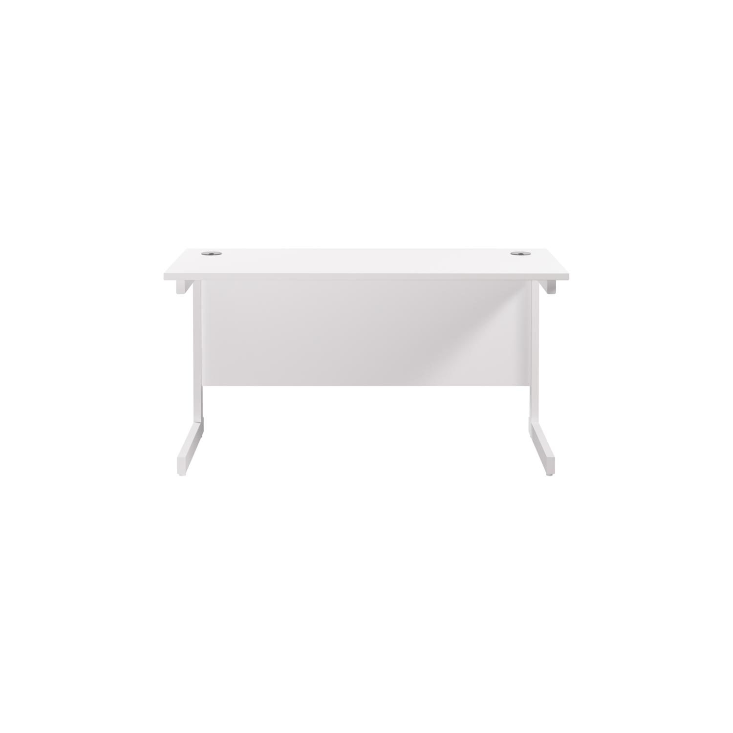 Single Upright Rectangular Desk: 600mm Deep  1400 X 600 White/White