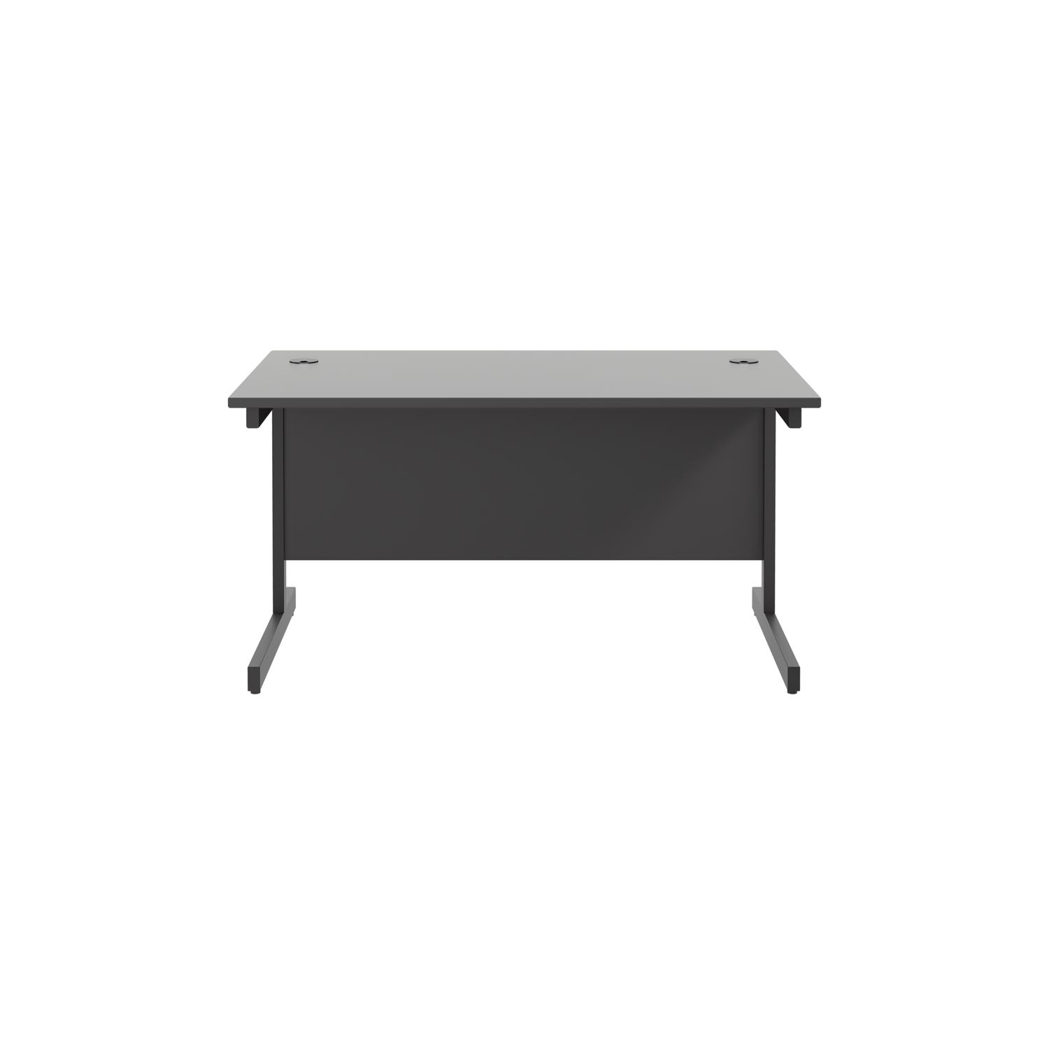 Single Upright Rectangular Desk: 800mm Deep  1400 X 800 Black/Black
