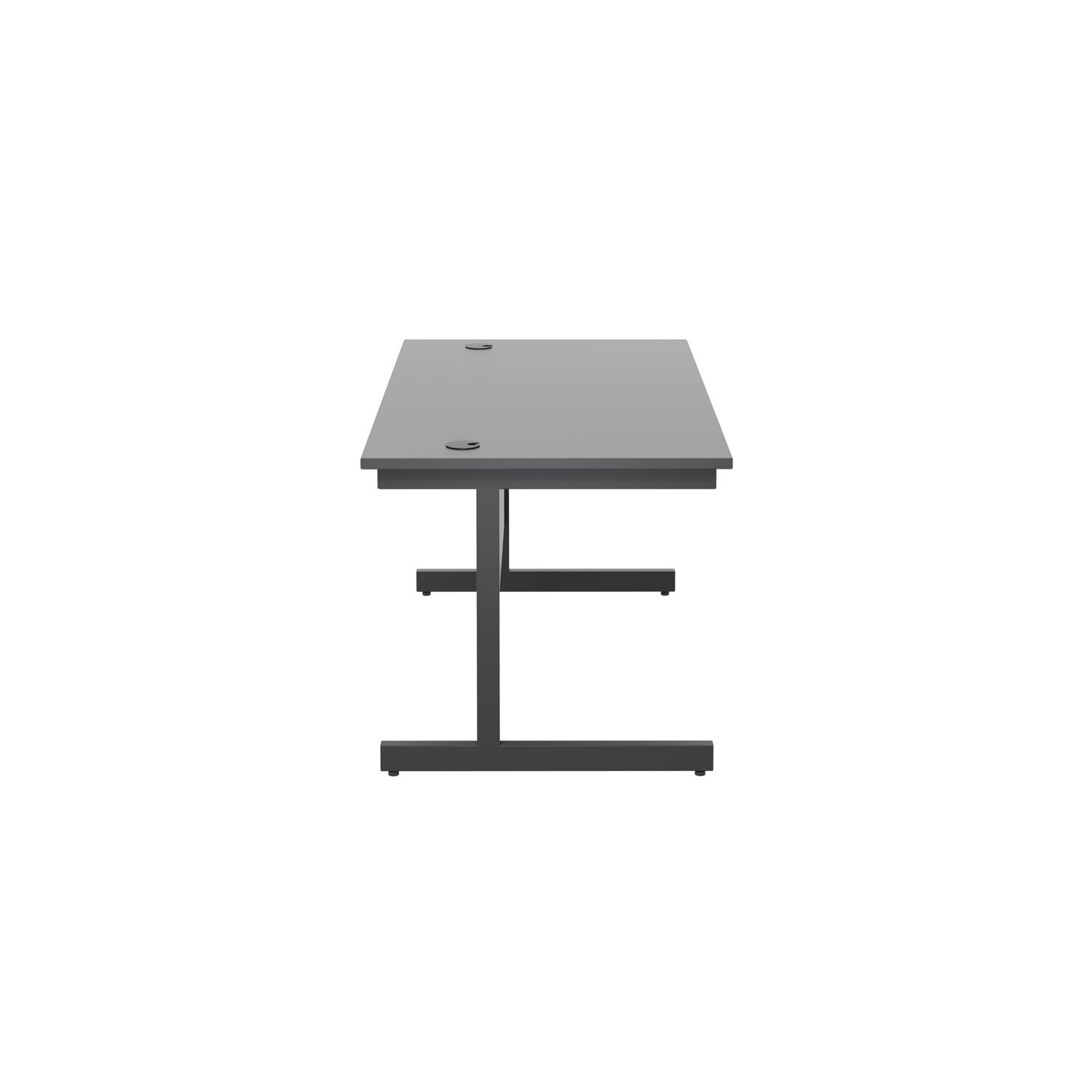 Single Upright Rectangular Desk: 800mm Deep  1400 X 800 Black/Black