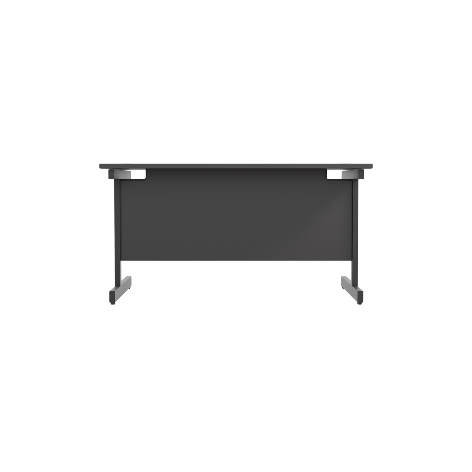 Single Upright Rectangular Desk: 800mm Deep  1400 X 800 Black/Black