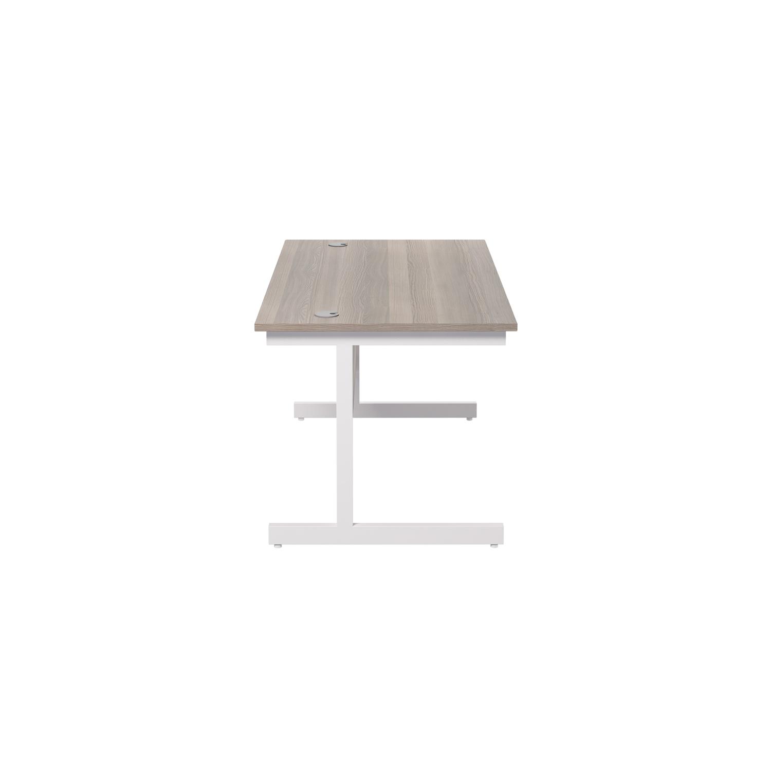Single Upright Rectangular Desk: 800mm Deep 1400 X 800 Grey Oak/White Single Upright Rectangular Desk: 800mm Deep 1400 X 800 Grey Oak/White