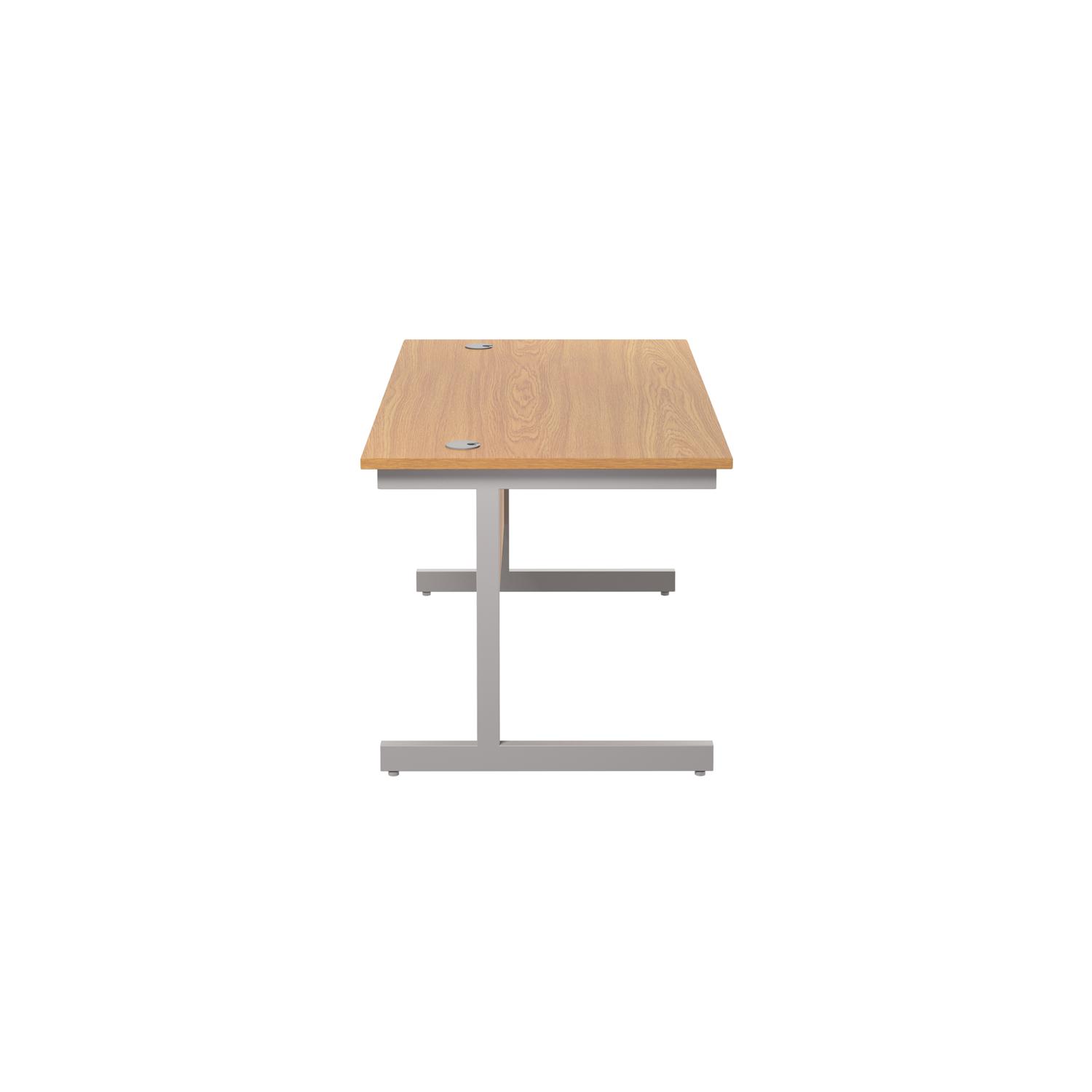 Single Upright Rectangular Desk: 800mm Deep 1400 X 800 Nova Oak/Silver Single Upright Rectangular Desk: 800mm Deep 1400 X 800 Nova Oak/Silver