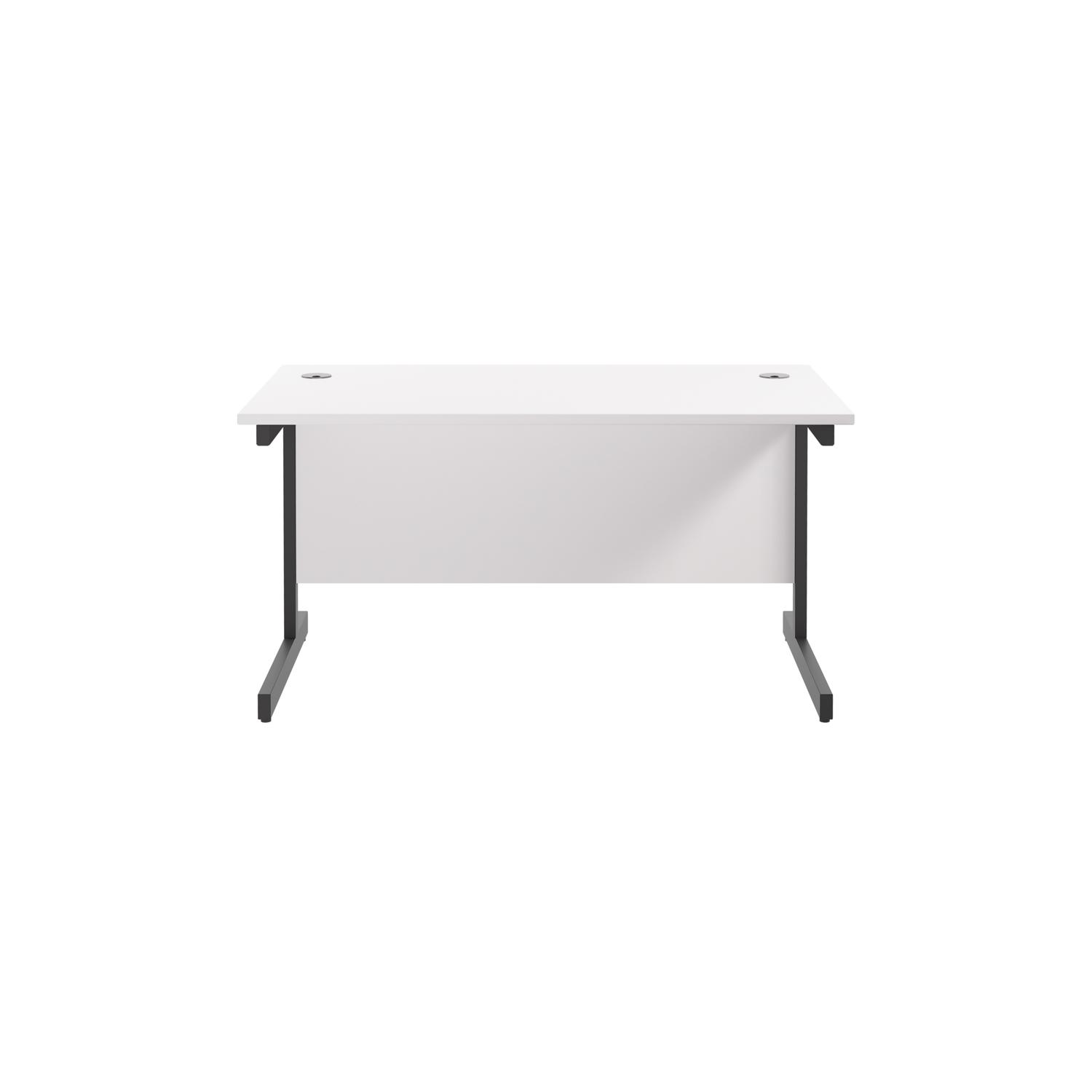 Single Upright Rectangular Desk: 800mm Deep 1400 X 800 White/Black Single Upright Rectangular Desk: 800mm Deep 1400 X 800 White/Black