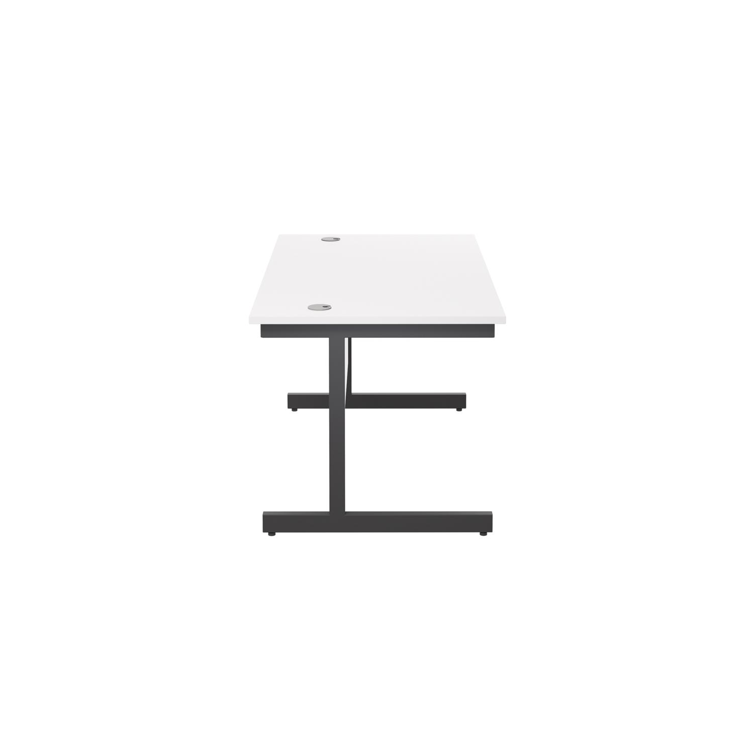 Single Upright Rectangular Desk: 800mm Deep 1400 X 800 White/Black Single Upright Rectangular Desk: 800mm Deep 1400 X 800 White/Black