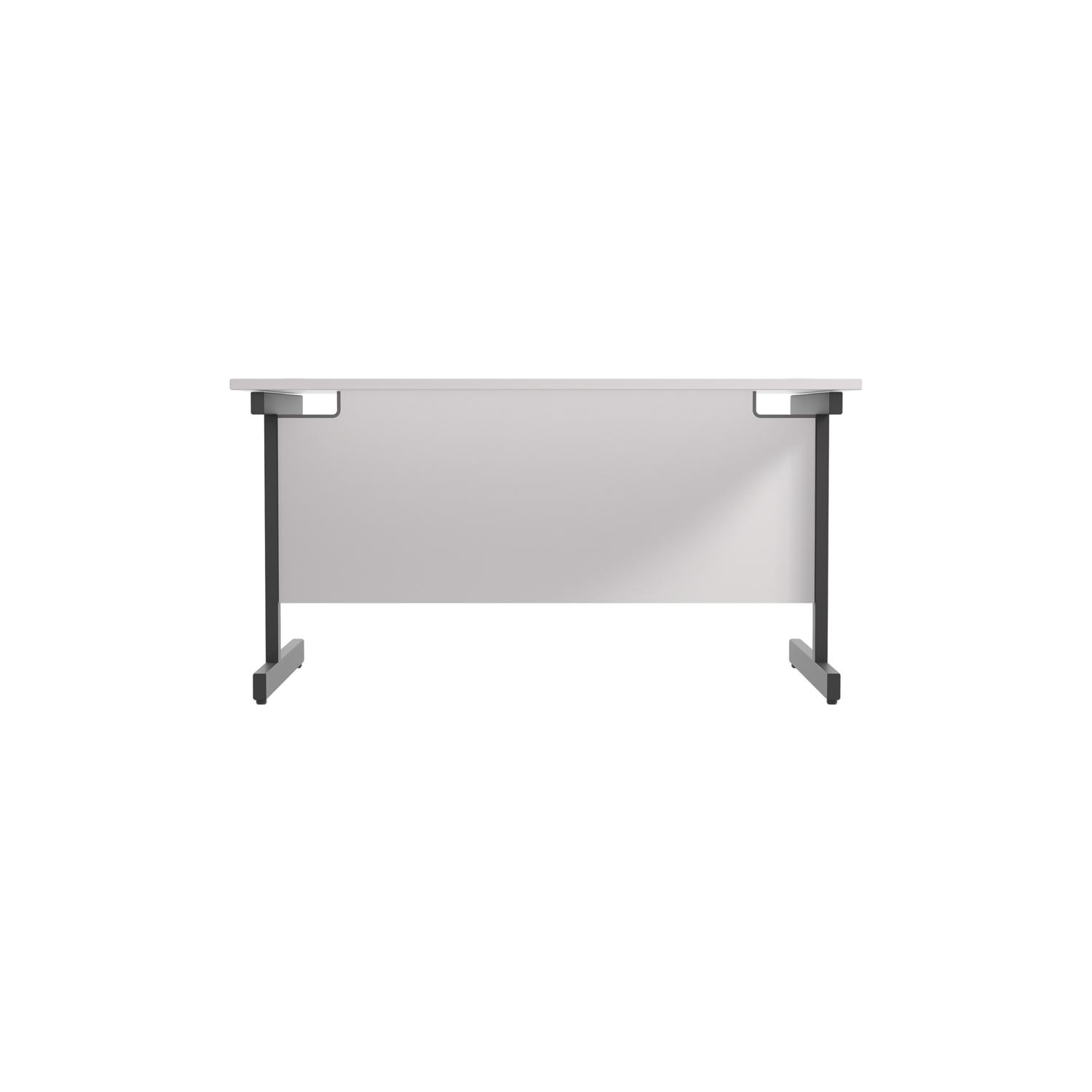 Single Upright Rectangular Desk: 800mm Deep 1400 X 800 White/Black Single Upright Rectangular Desk: 800mm Deep 1400 X 800 White/Black
