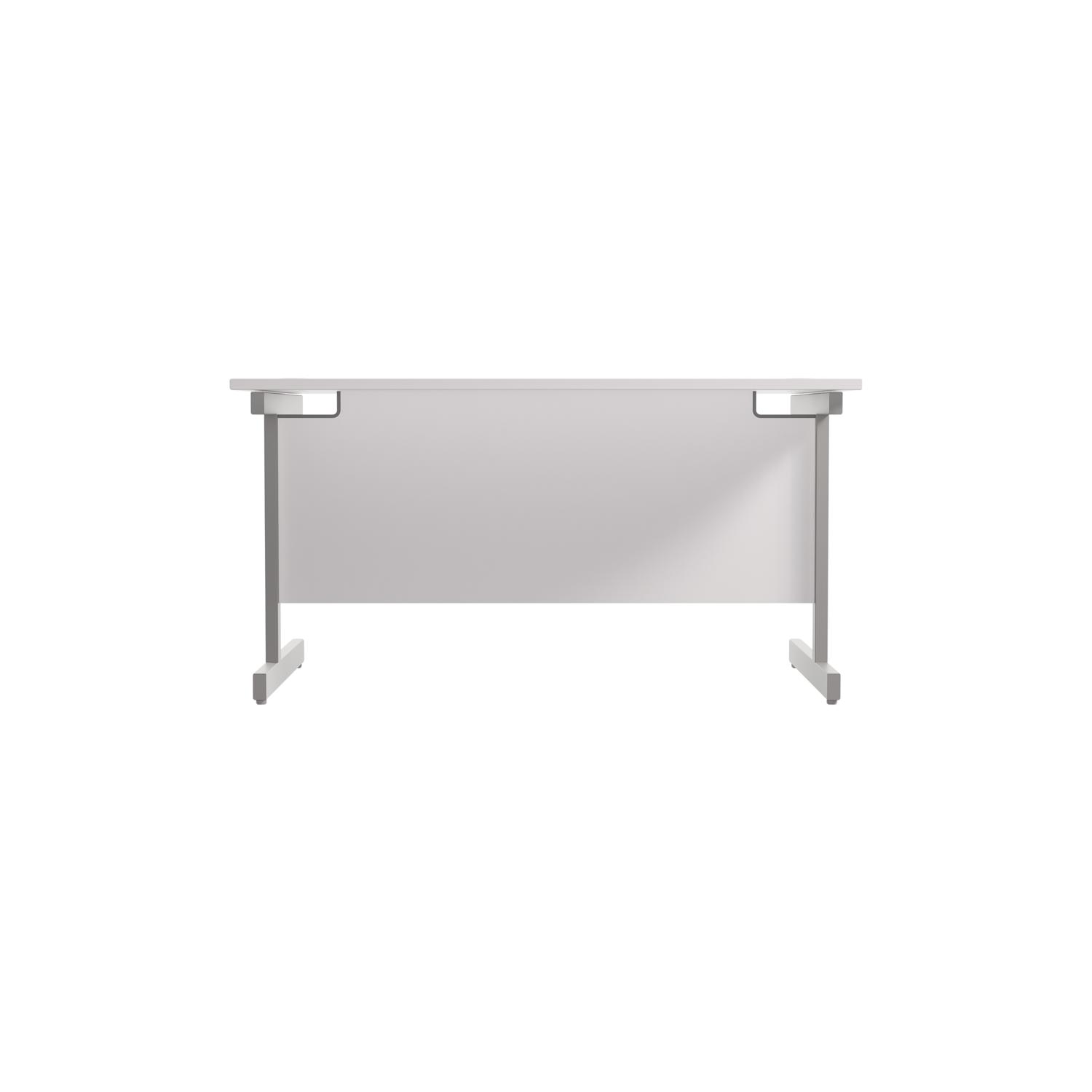 Single Upright Rectangular Desk: 800mm Deep  1400 X 800 White/Silver