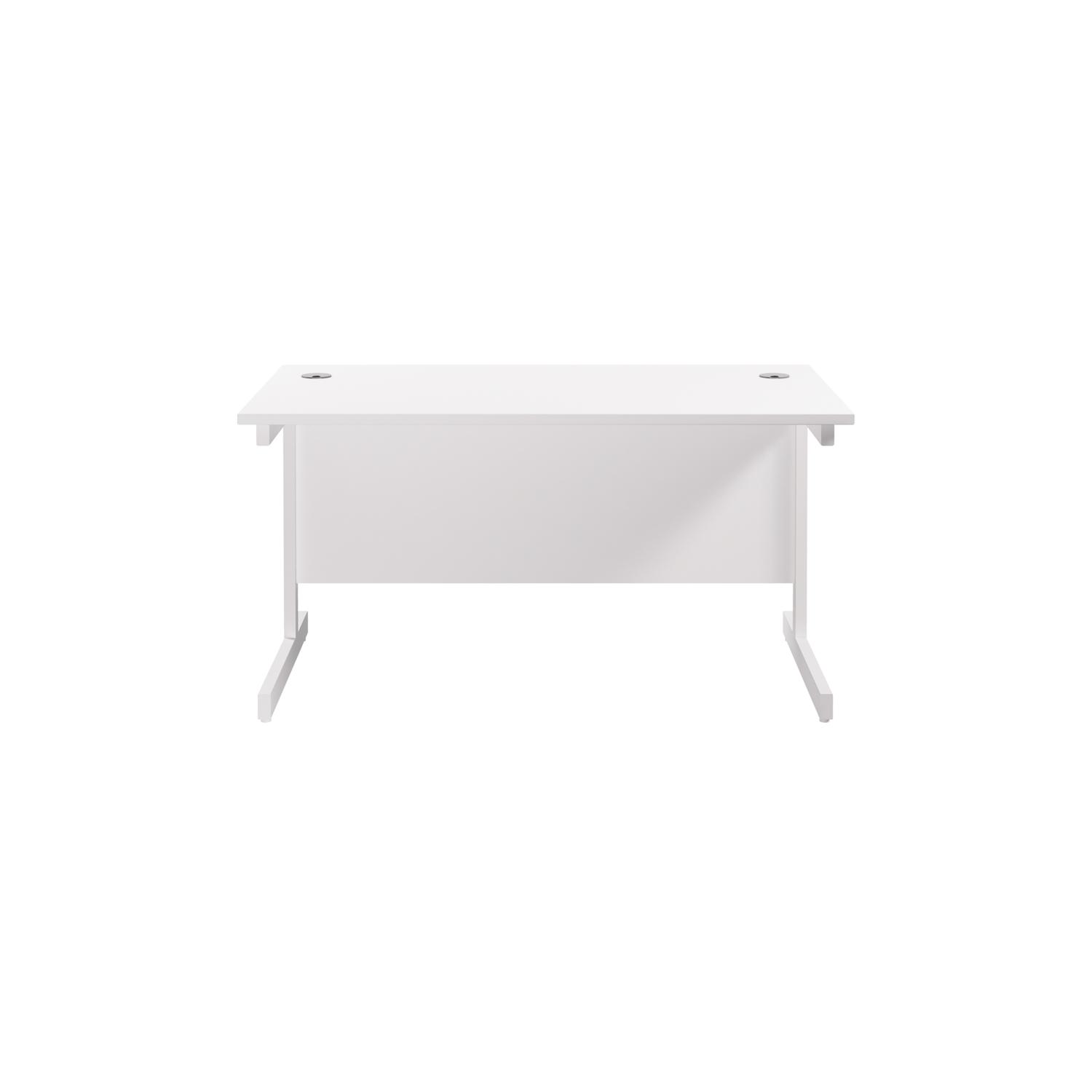 Single Upright Rectangular Desk: 800mm Deep 1400 X 800 White/White Single Upright Rectangular Desk: 800mm Deep 1400 X 800 White/White