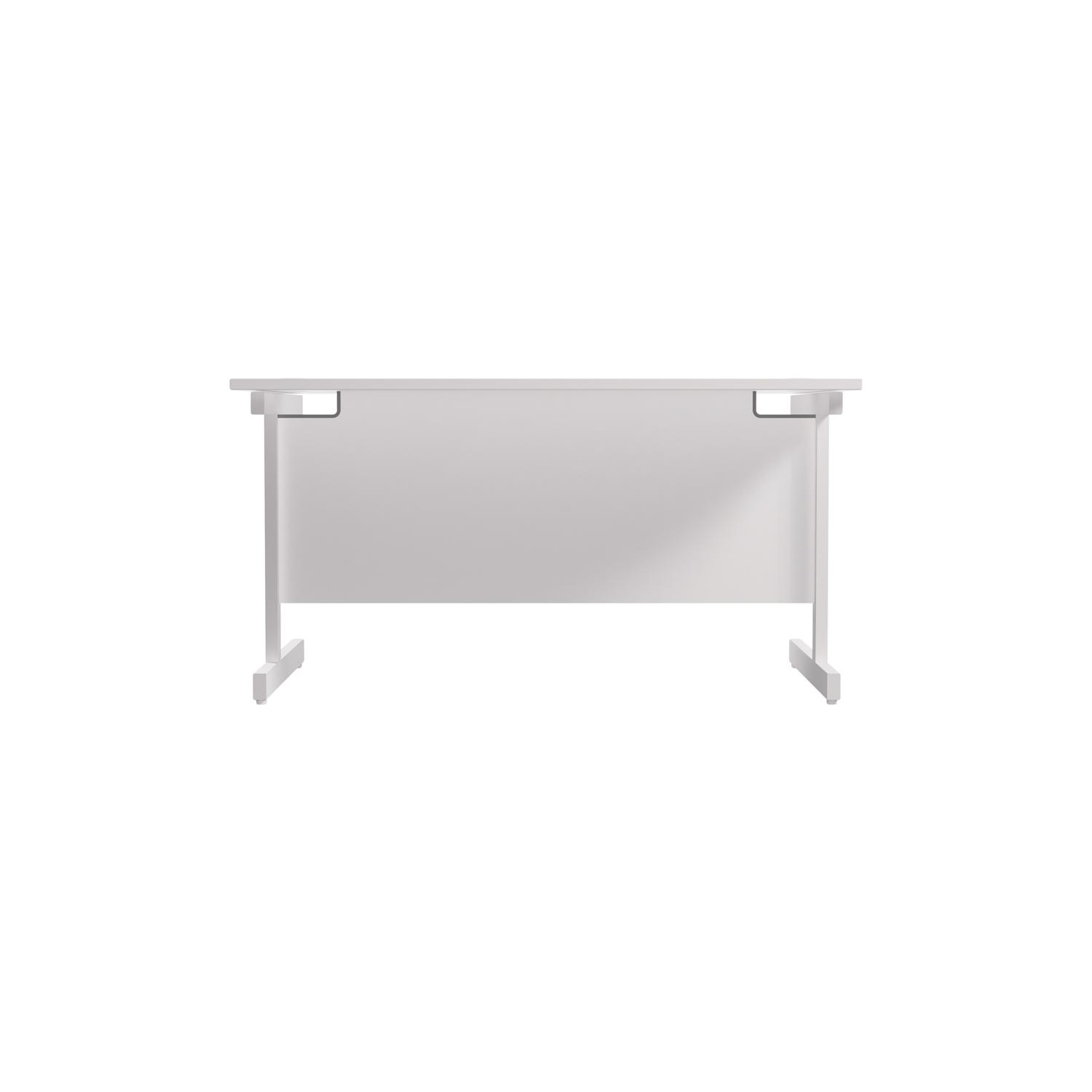 Single Upright Rectangular Desk: 800mm Deep 1400 X 800 White/White Single Upright Rectangular Desk: 800mm Deep 1400 X 800 White/White