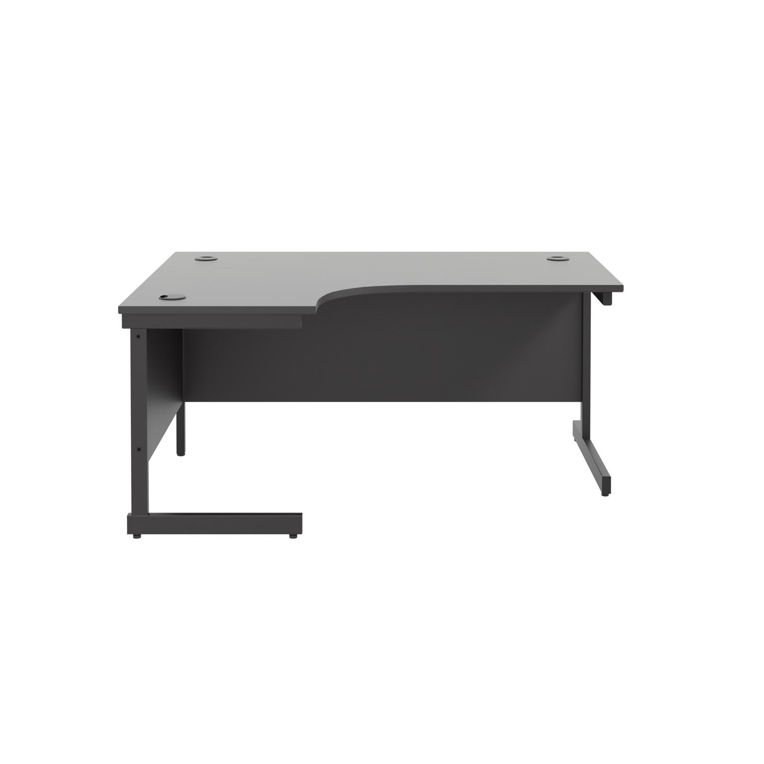 Single Upright Left Hand Radial Desk 1600 X 1200 Black/Black Single Upright Left Hand Radial Desk 1600 X 1200 Black/Black