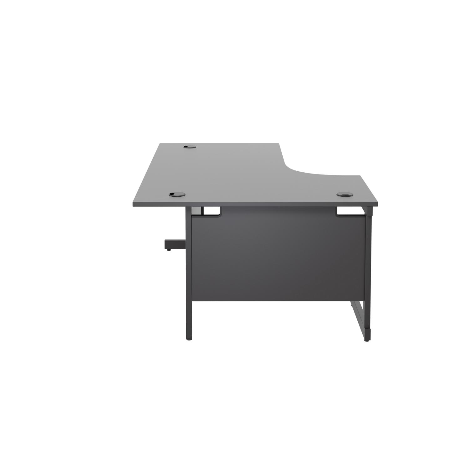 Single Upright Left Hand Radial Desk 1600 X 1200 Black/Black Single Upright Left Hand Radial Desk 1600 X 1200 Black/Black