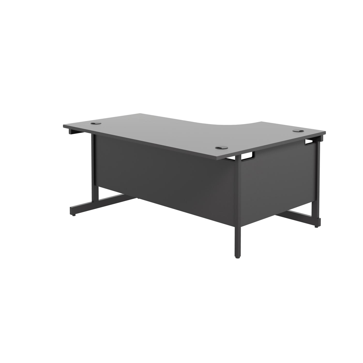 Single Upright Left Hand Radial Desk 1600 X 1200 Black/Black Single Upright Left Hand Radial Desk 1600 X 1200 Black/Black