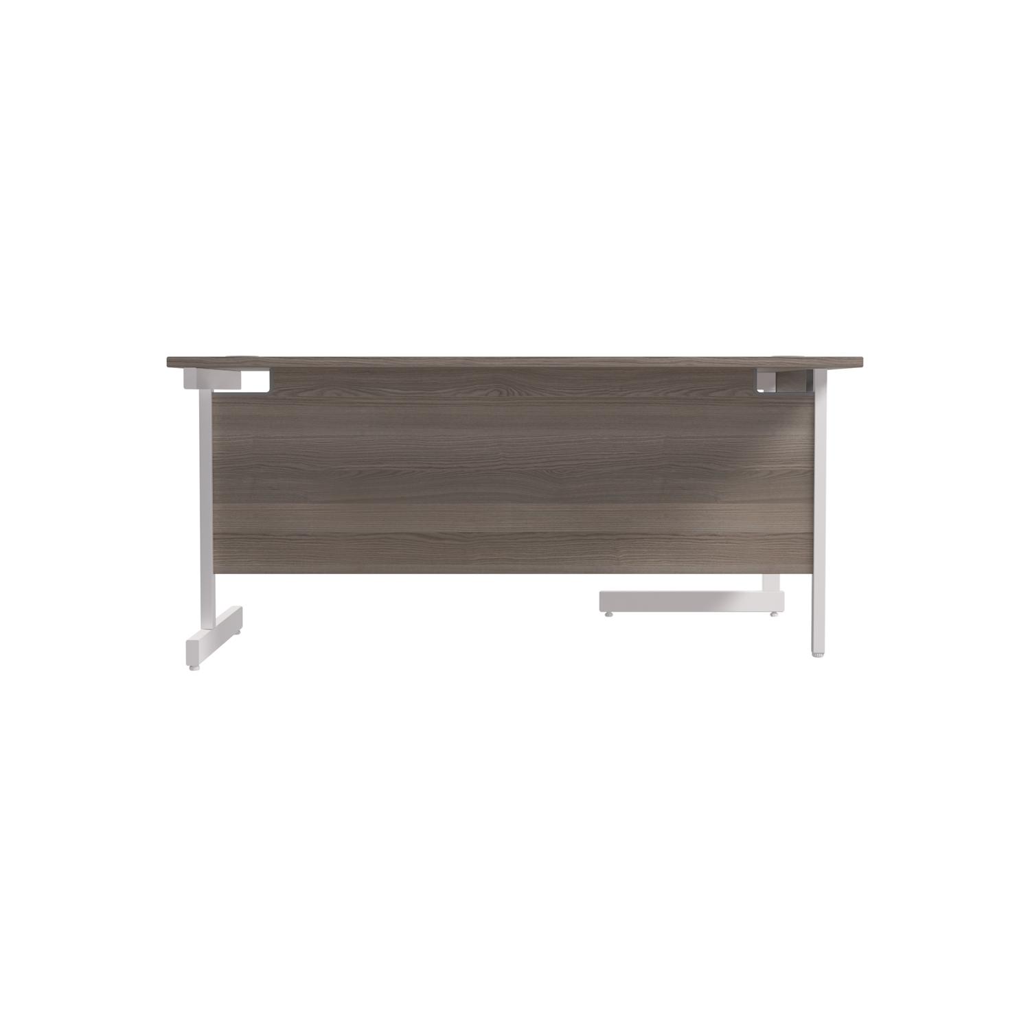 Single Upright Left Hand Radial Desk  1600 X 1200 Grey Oak/White
