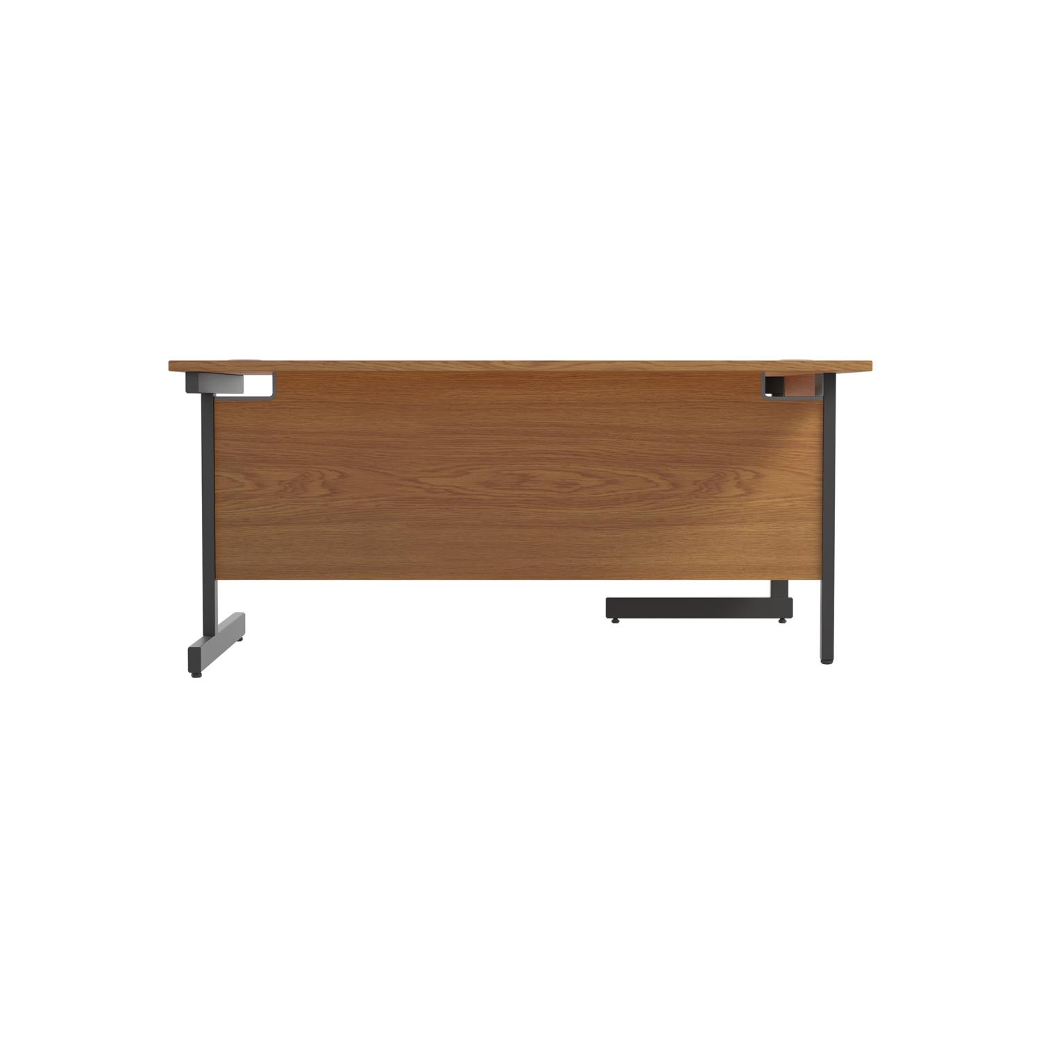 Single Upright Left Hand Radial Desk  1600 X 1200 Nova Oak/Black