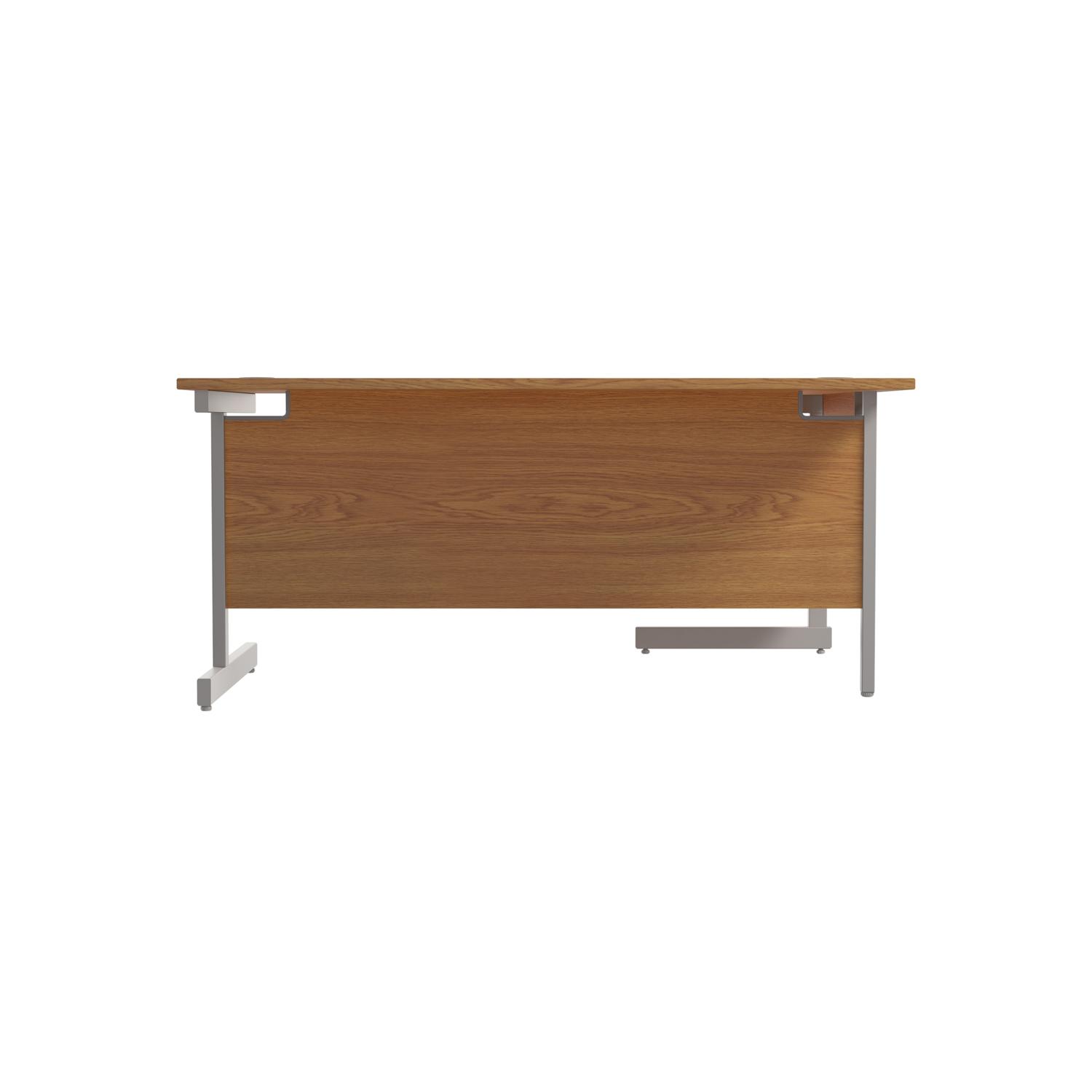 Single Upright Left Hand Radial Desk 1600 X 1200 Nova Oak/Silver Single Upright Left Hand Radial Desk 1600 X 1200 Nova Oak/Silver