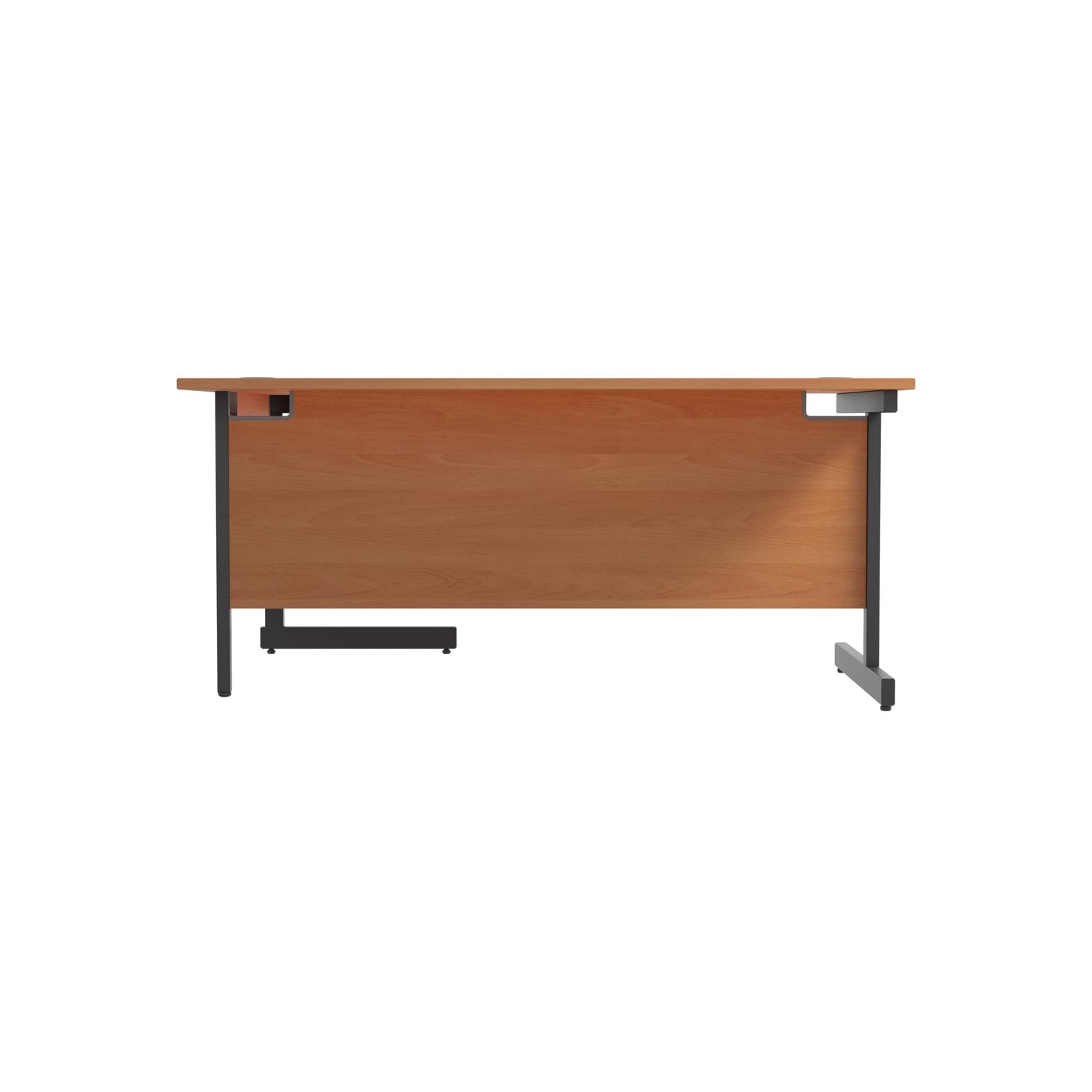 Single Upright Right Hand Radial Desk  1600 X 1200 Beech/Black