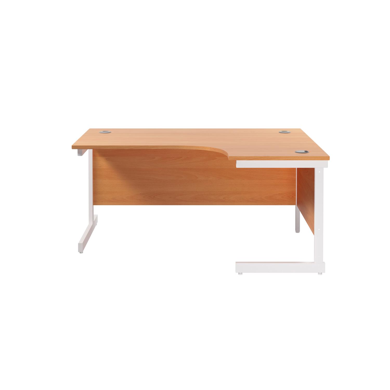 Single Upright Right Hand Radial Desk 1600 X 1200 Beech/White Single Upright Right Hand Radial Desk 1600 X 1200 Beech/White