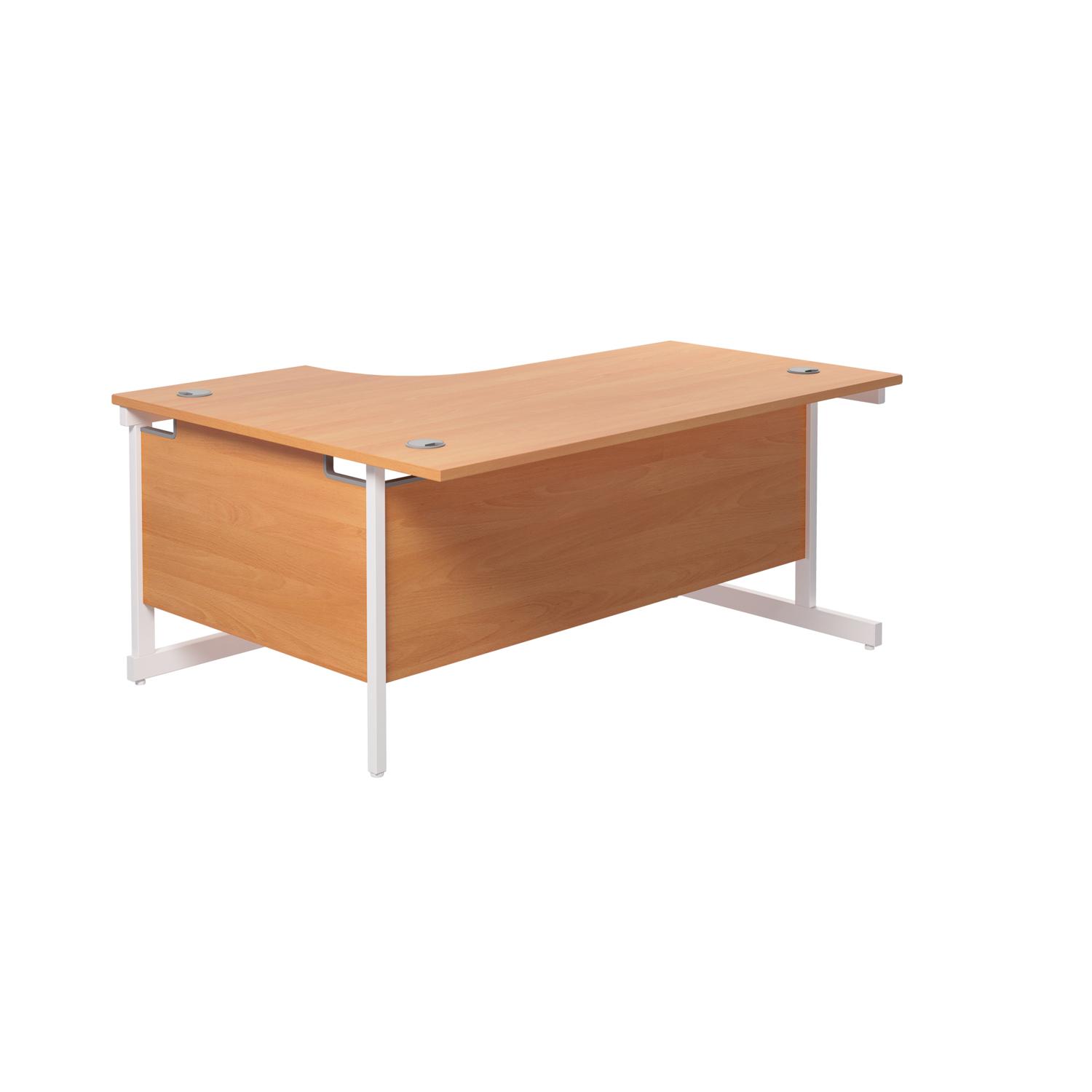 Single Upright Right Hand Radial Desk 1600 X 1200 Beech/White Single Upright Right Hand Radial Desk 1600 X 1200 Beech/White